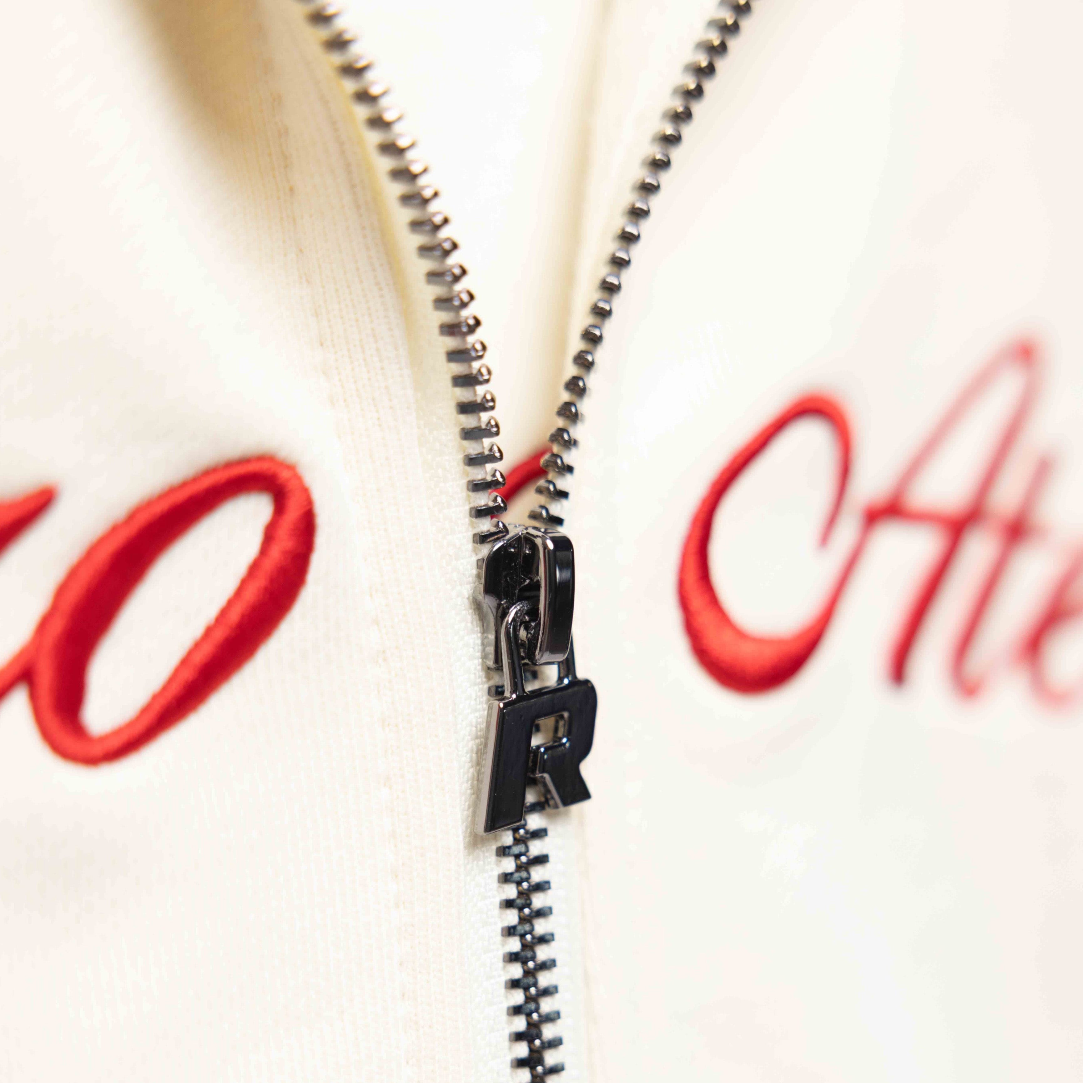ATELIER RETRO DOUBLE ZIP HOODIE OFF WHITE