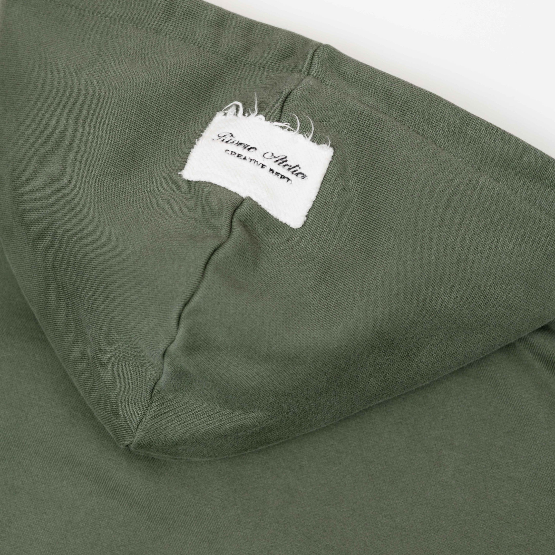 ACADEMY DENIM CUFF ZIP HOODIE GREEN