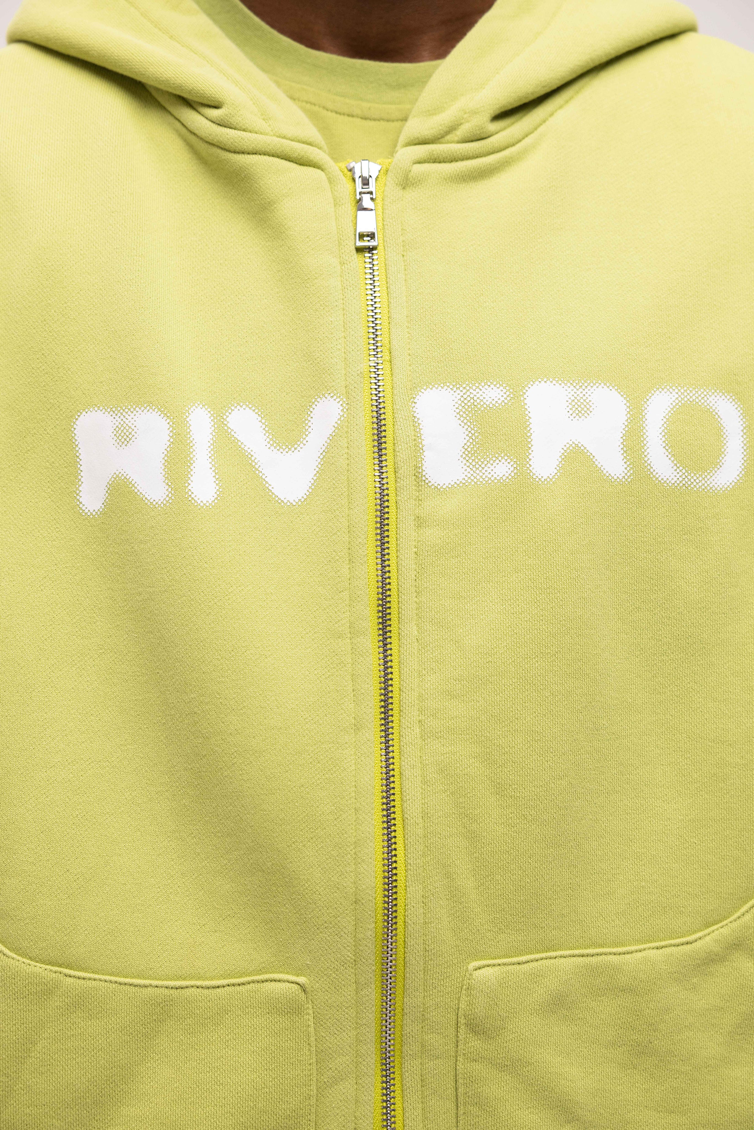 ATELIER SIDE WASHED ZIP HOODIE GREEN