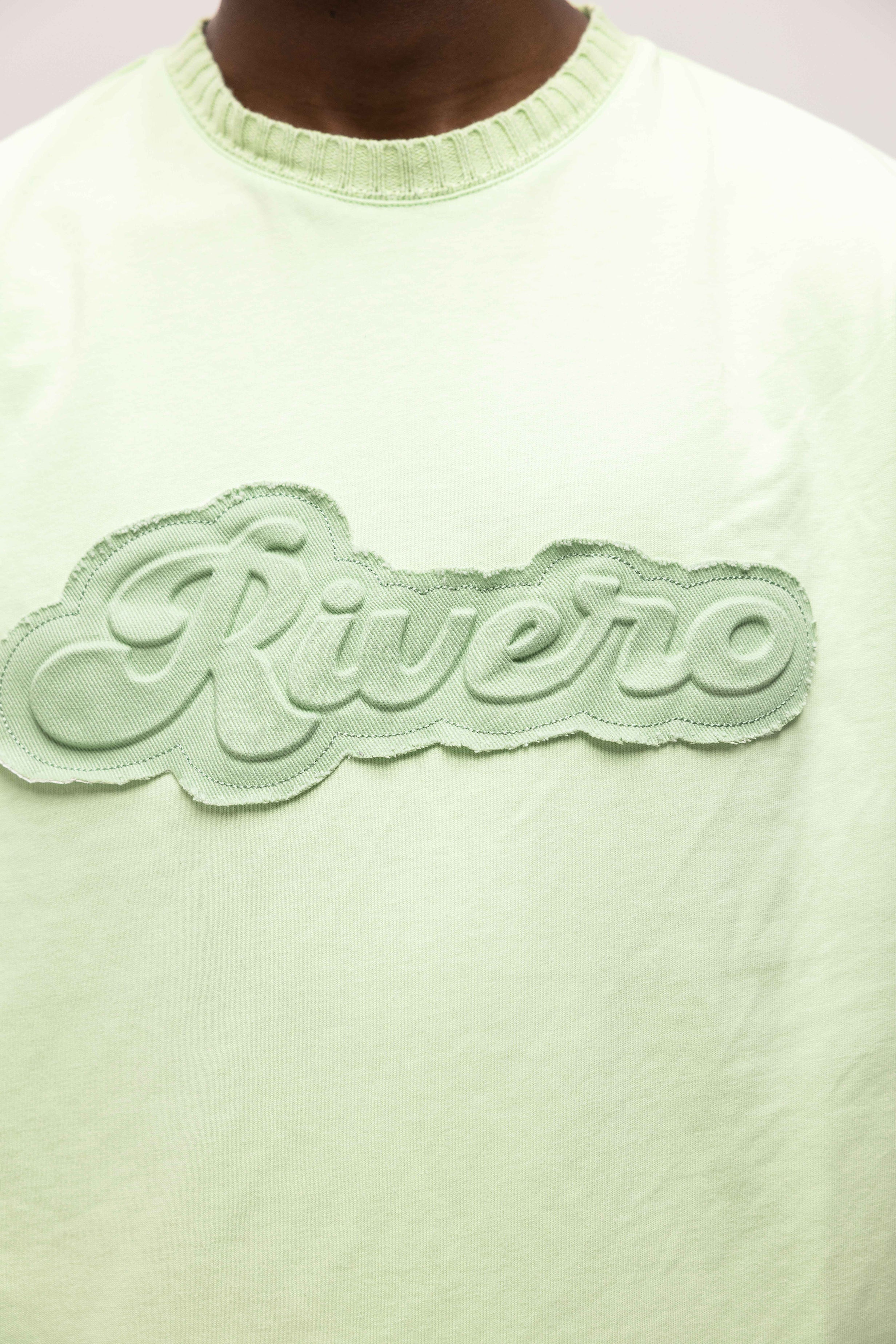 EMBOSSED OVERSIZED T-SHIRT GREEN