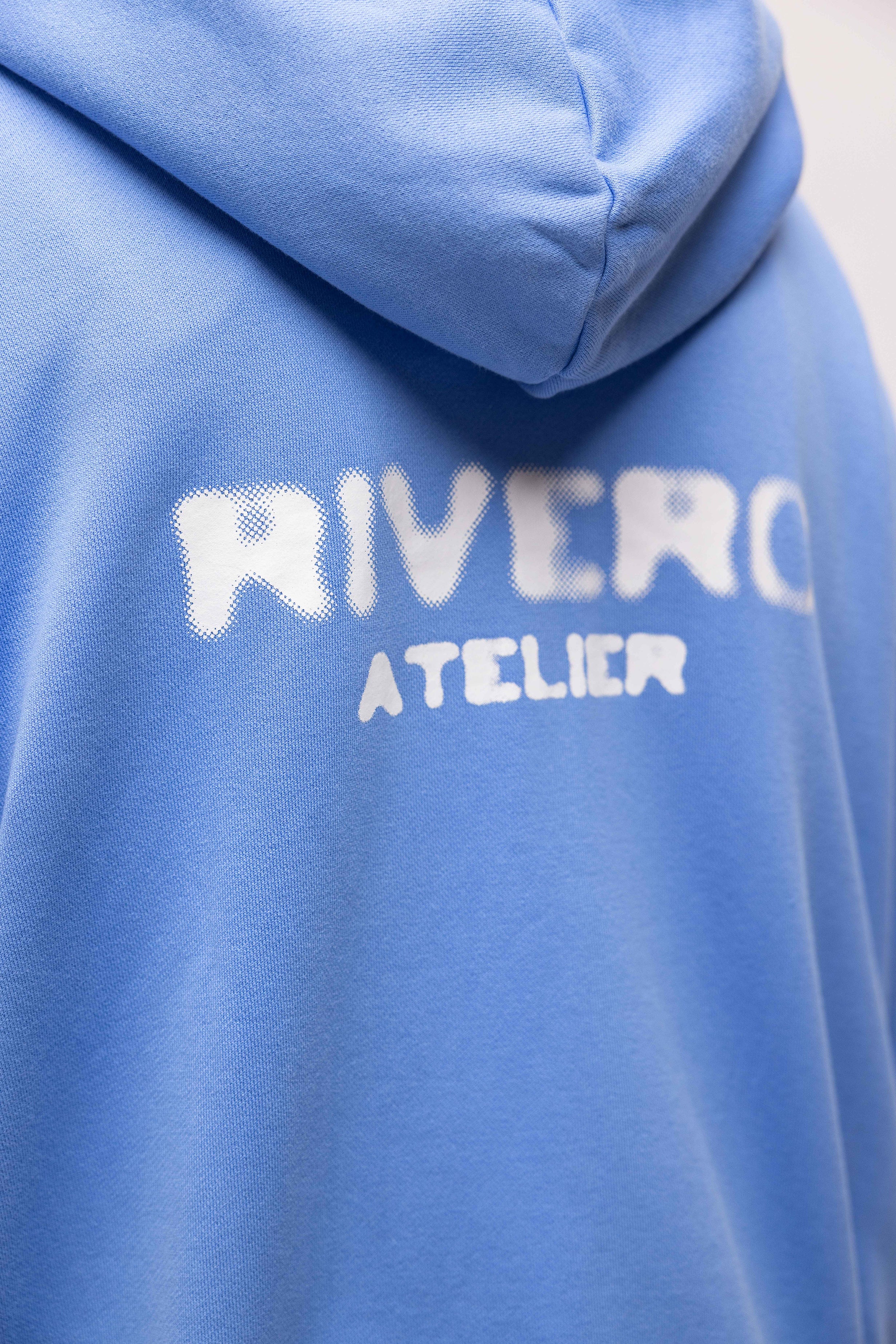 ATELIER SIDE WASHED ZIP HOODIE BLUE