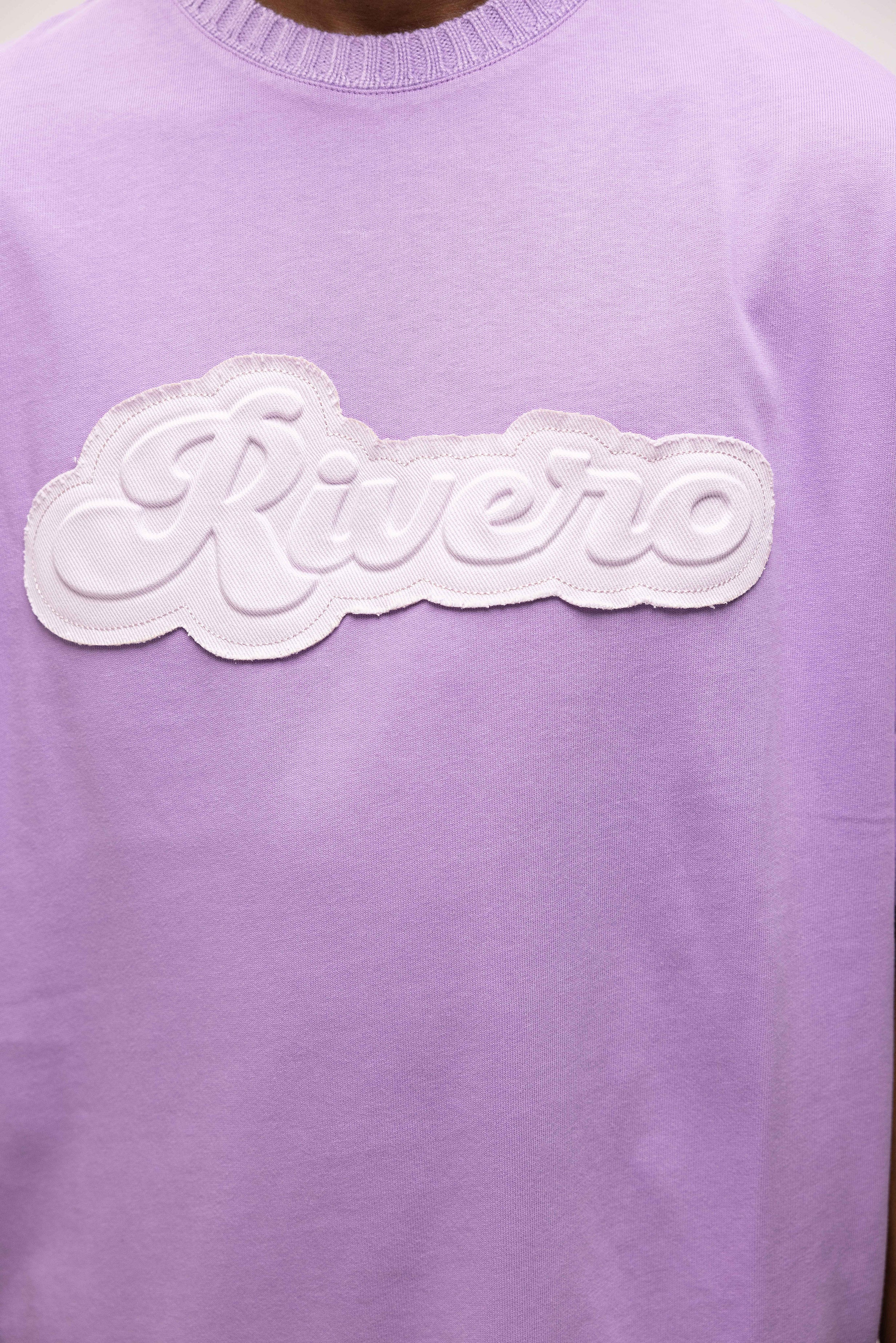 EMBOSSED OVERSIZED T-SHIRT PURPLE