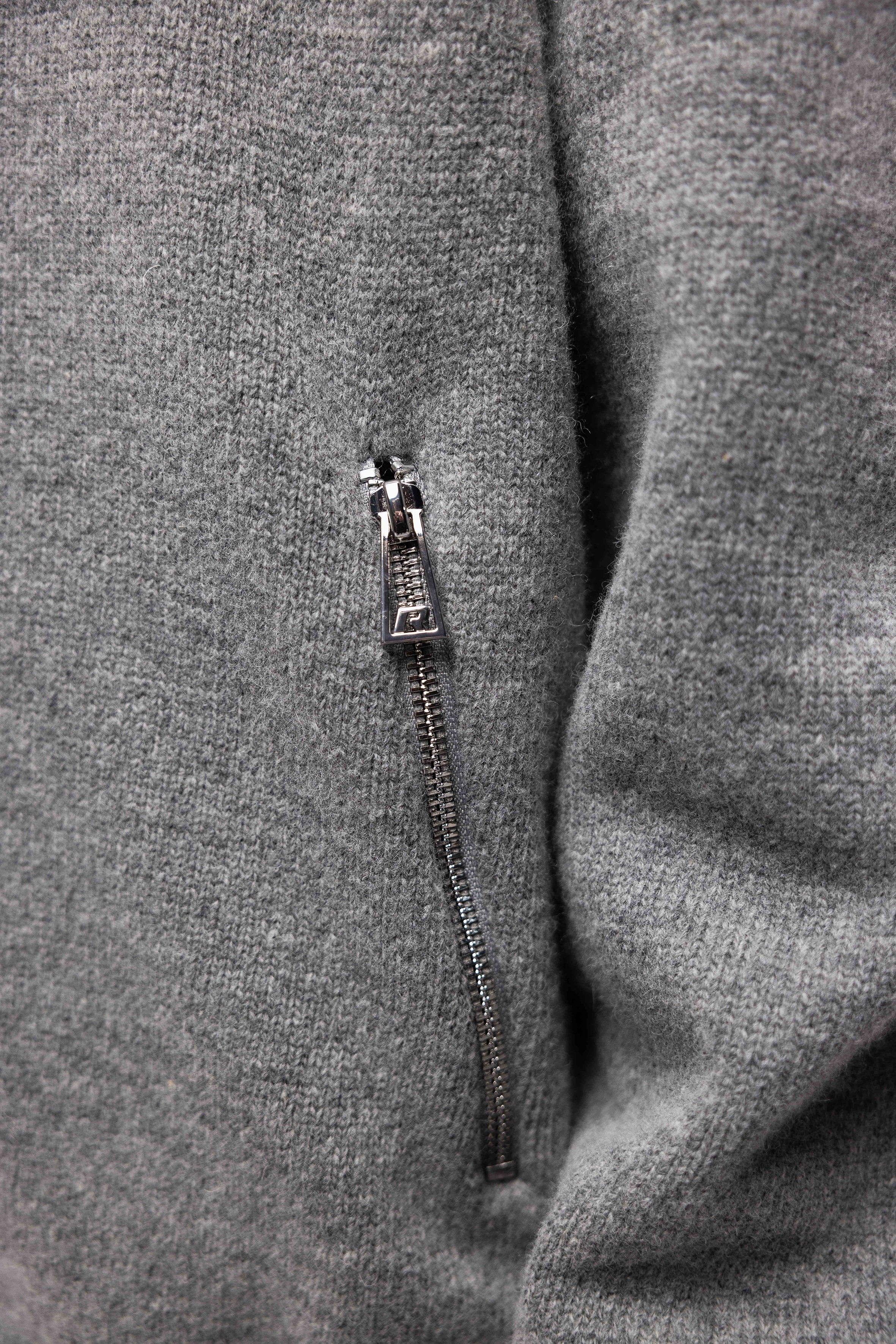 WOOL ZIP UP FROST GREY
