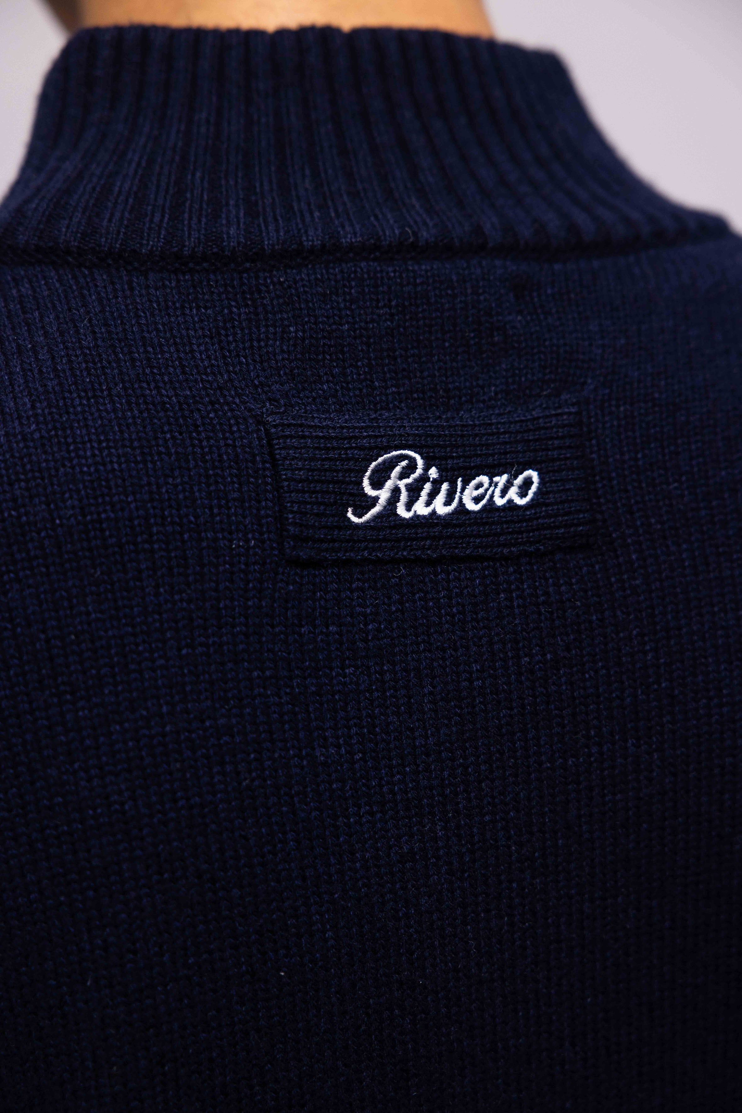 WOOL ZIP UP NAVY