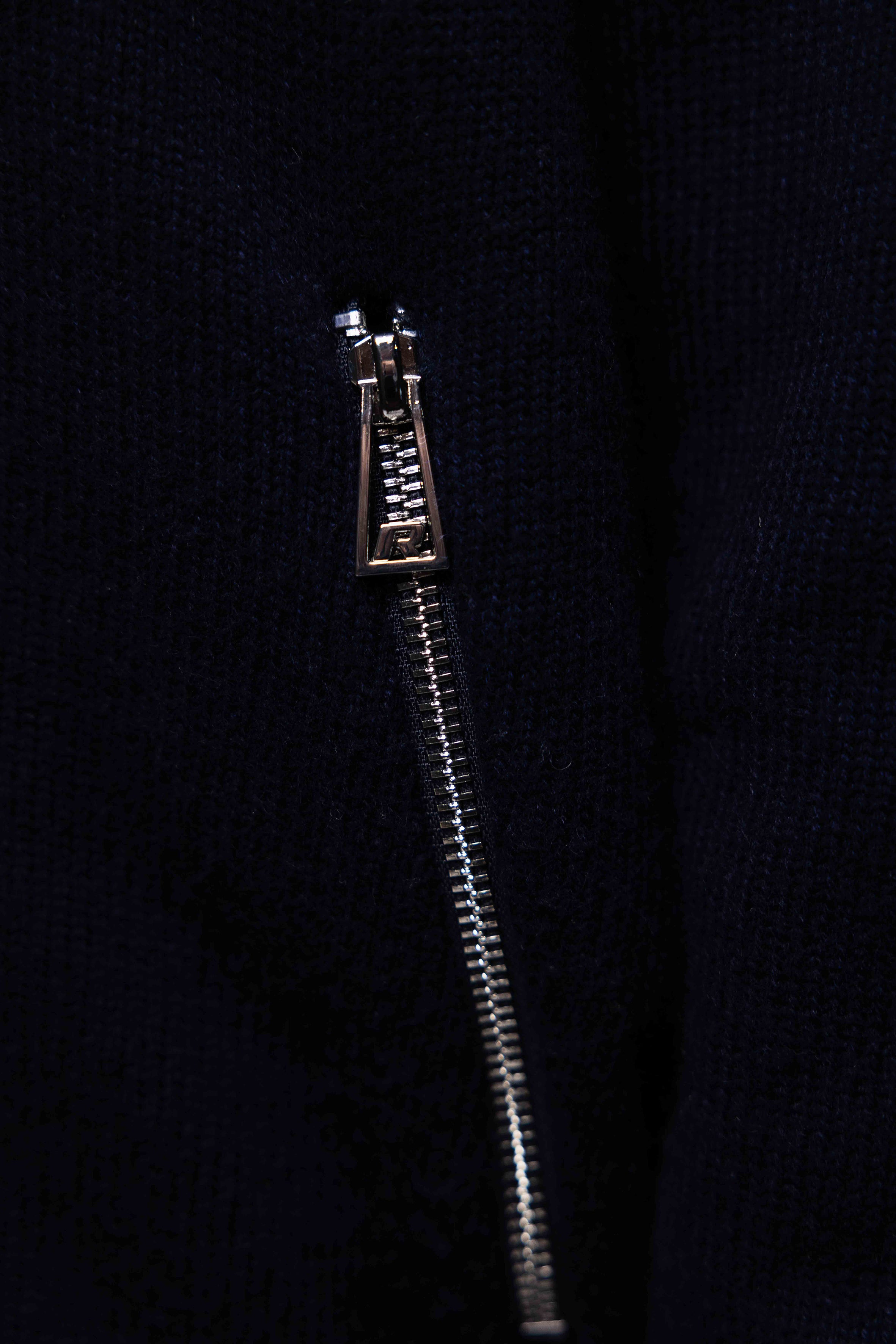 WOOL ZIP UP NAVY