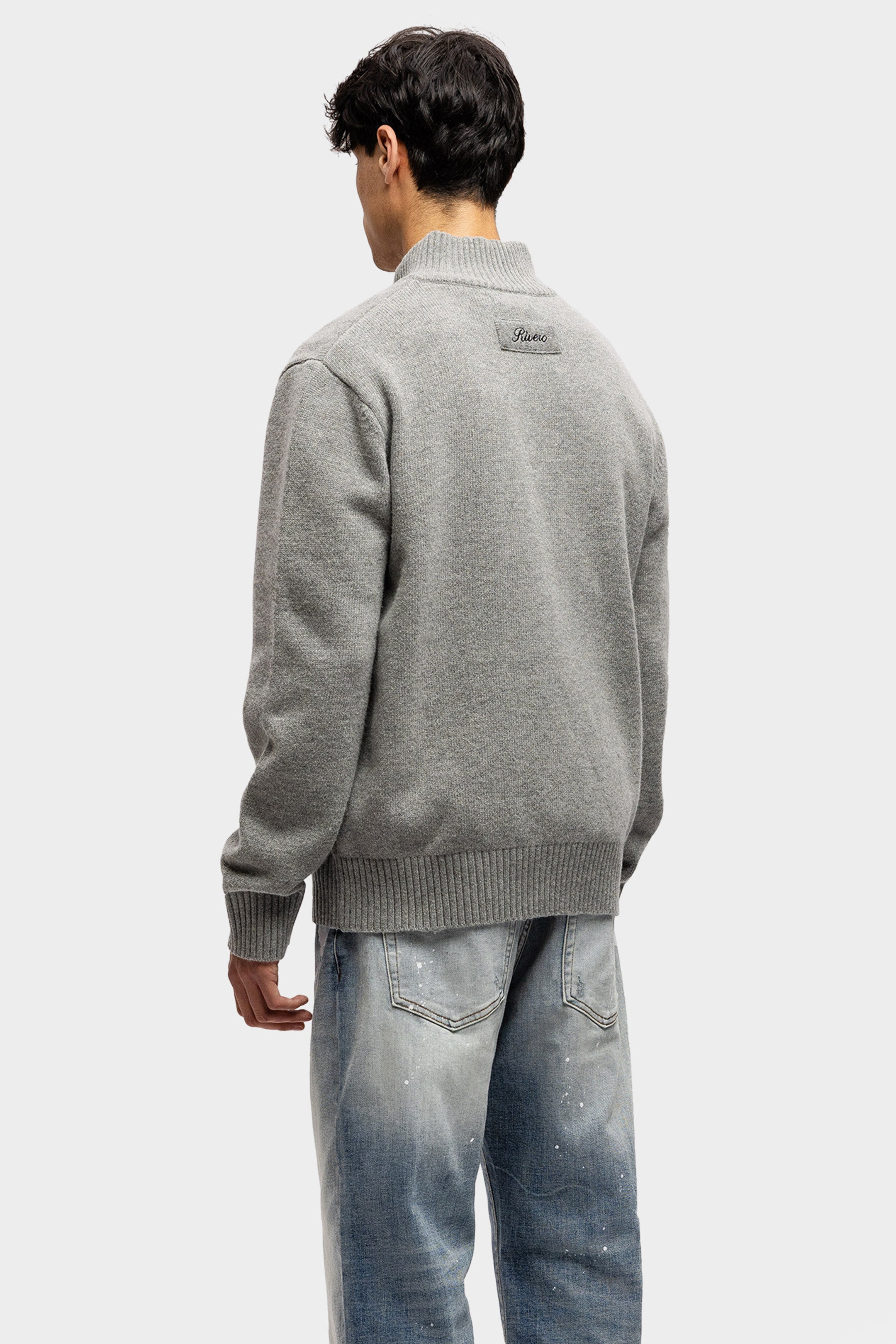 WOOL ZIP UP FROST GREY