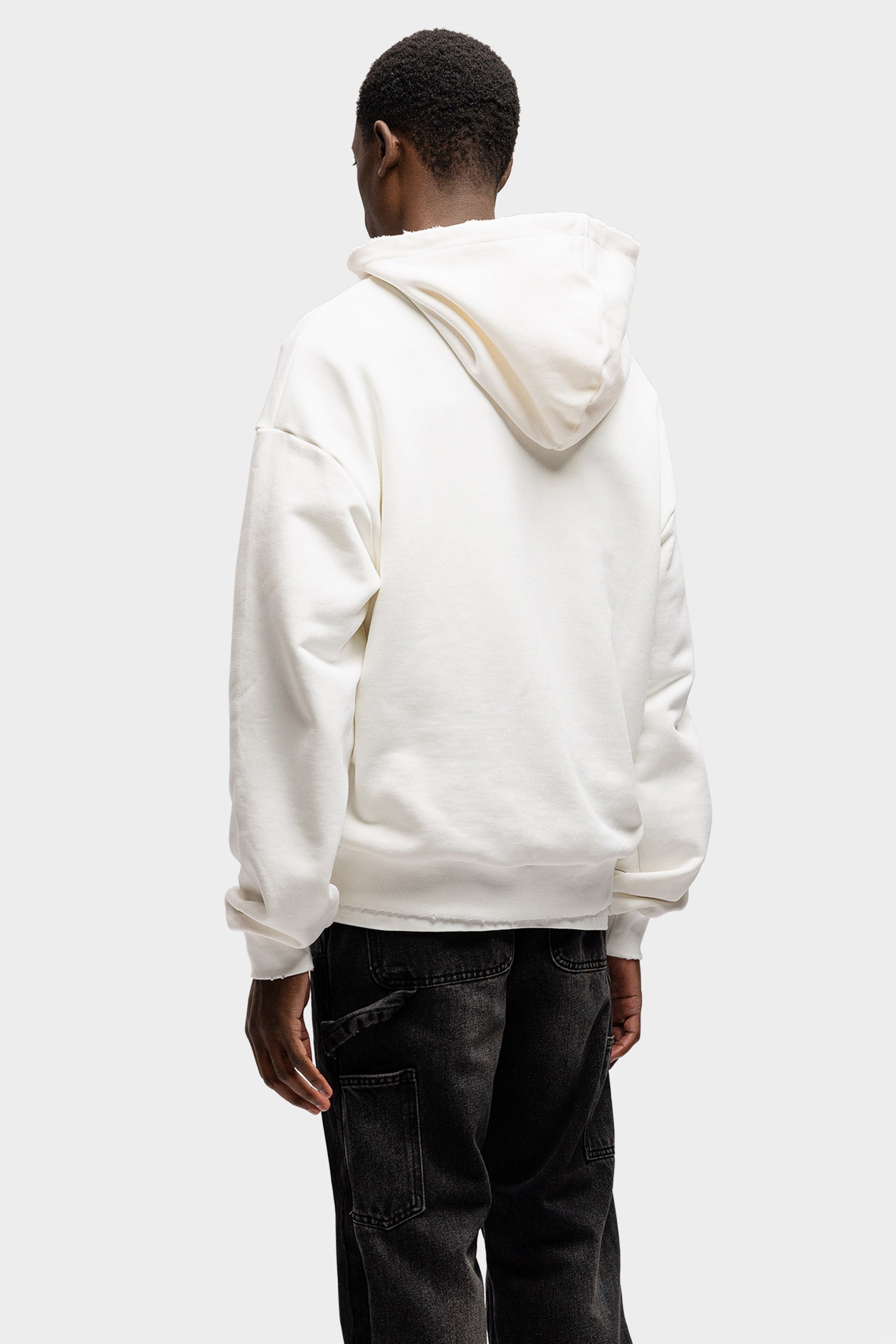 SCRIPT ZIP HOODIE WHITE