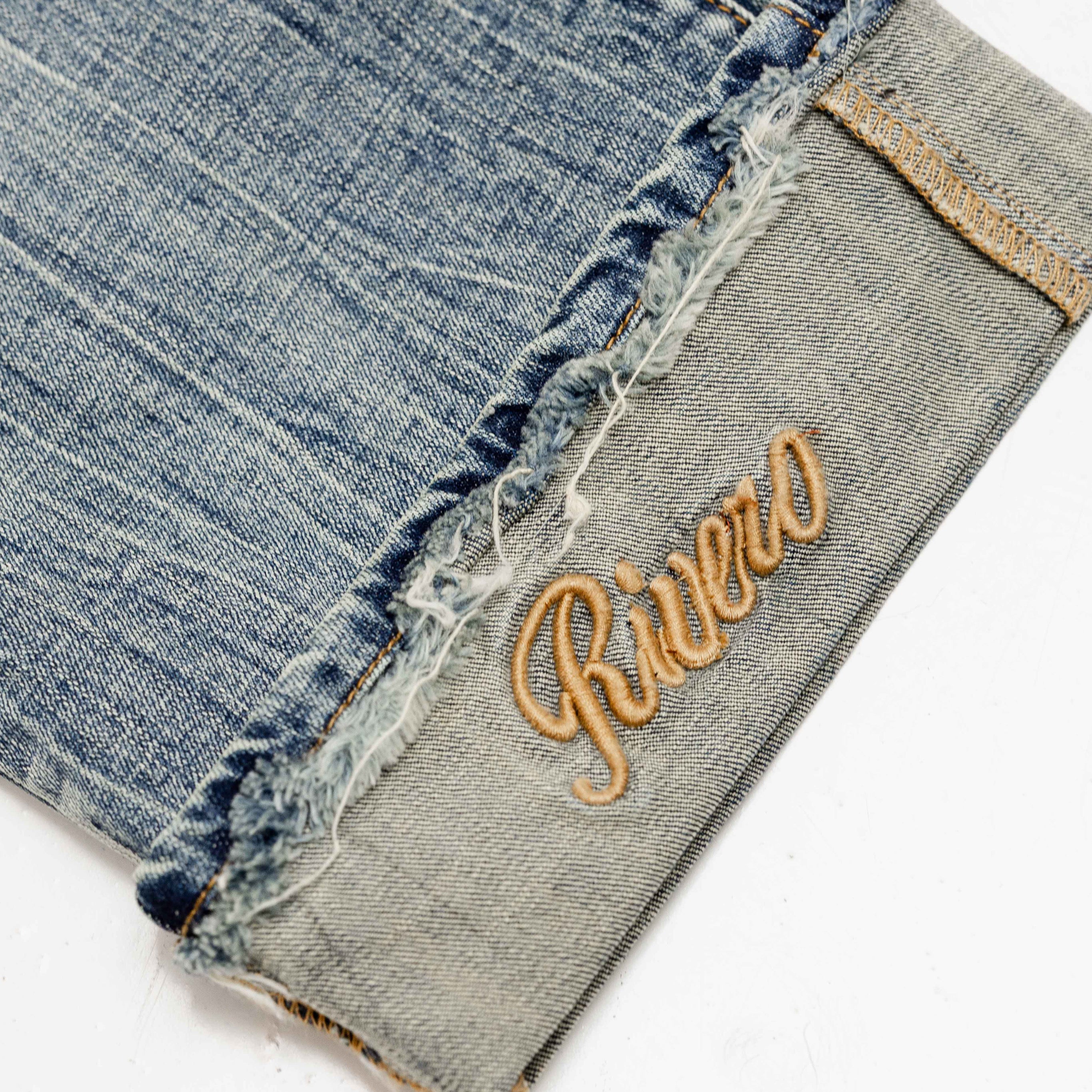 RELAXED FADED FOLD DENIM JEANS