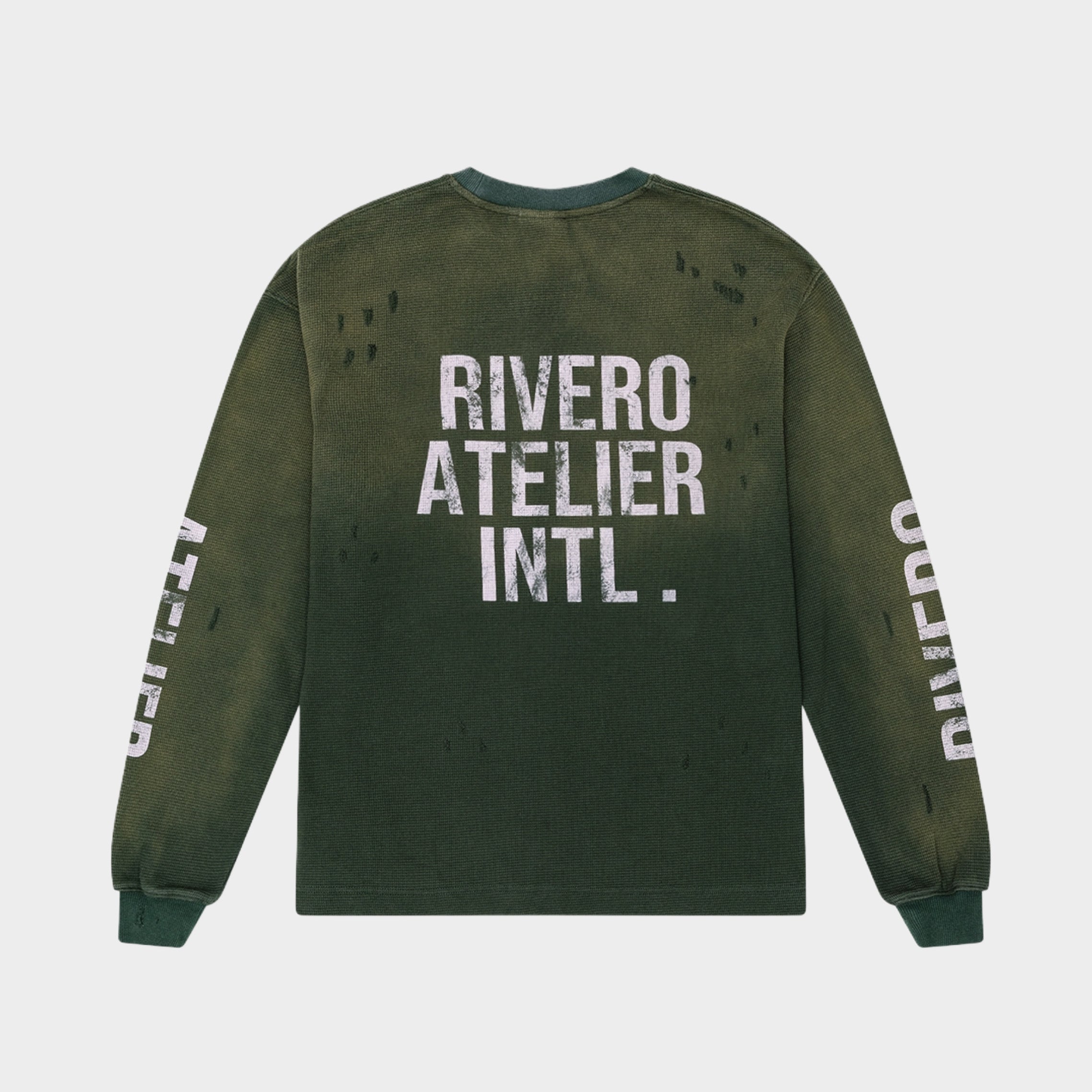 INTL. WASHED WAFFLE LONGSLEEVE GREEN