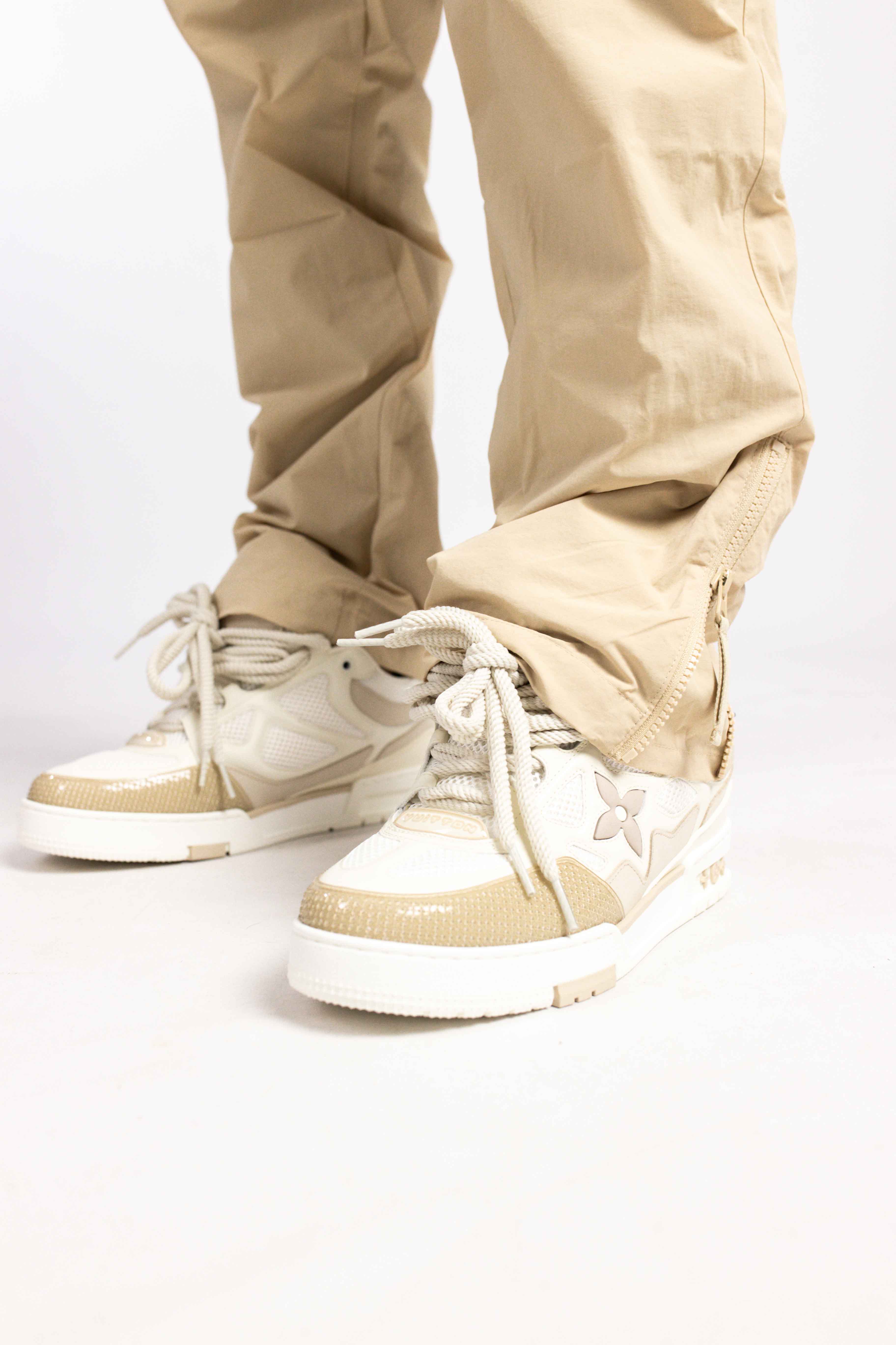 ZIP TRACKPANTS STRAIGHT SAND
