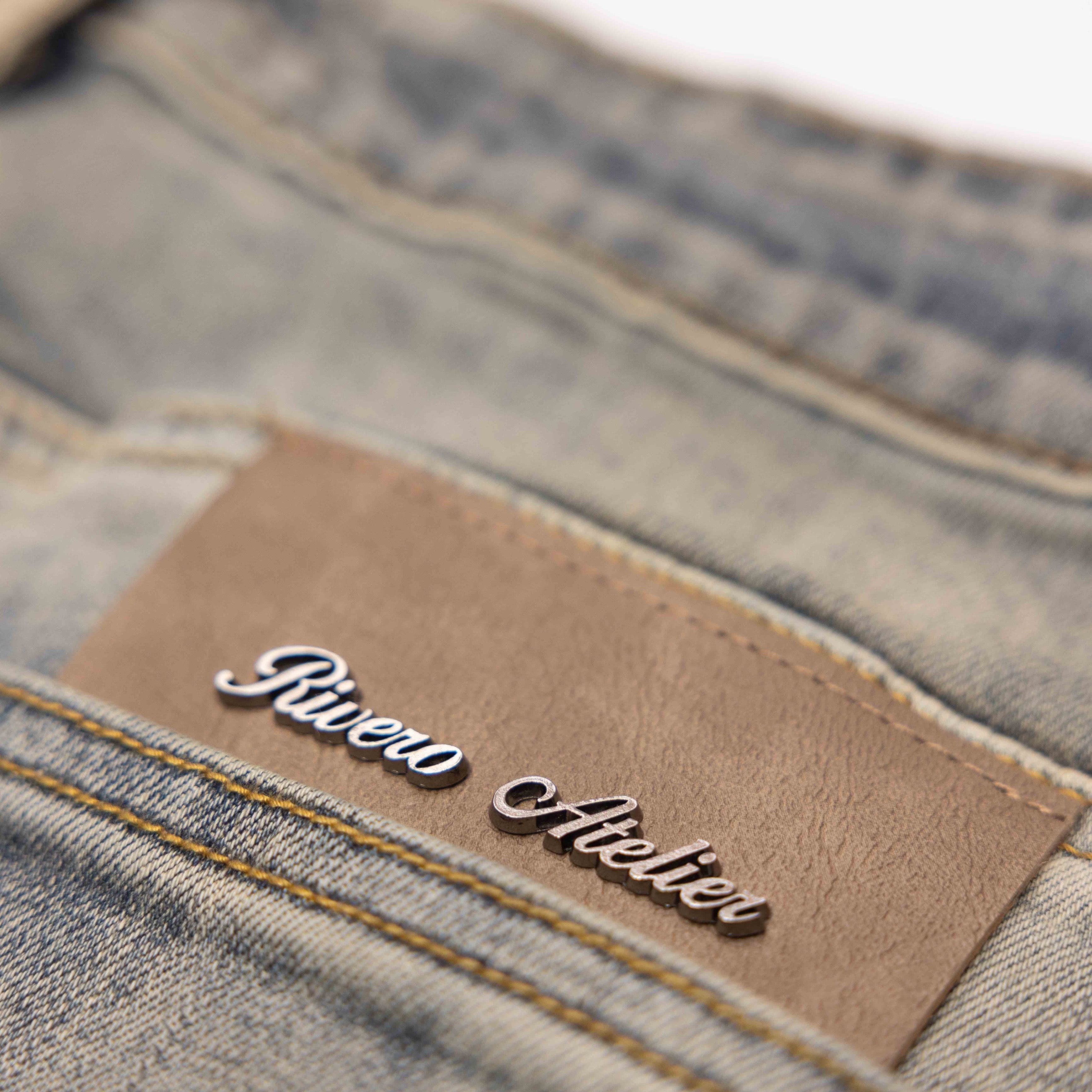 BUTTONED ZIP DENIM WASHED MIDNIGHT BLUE