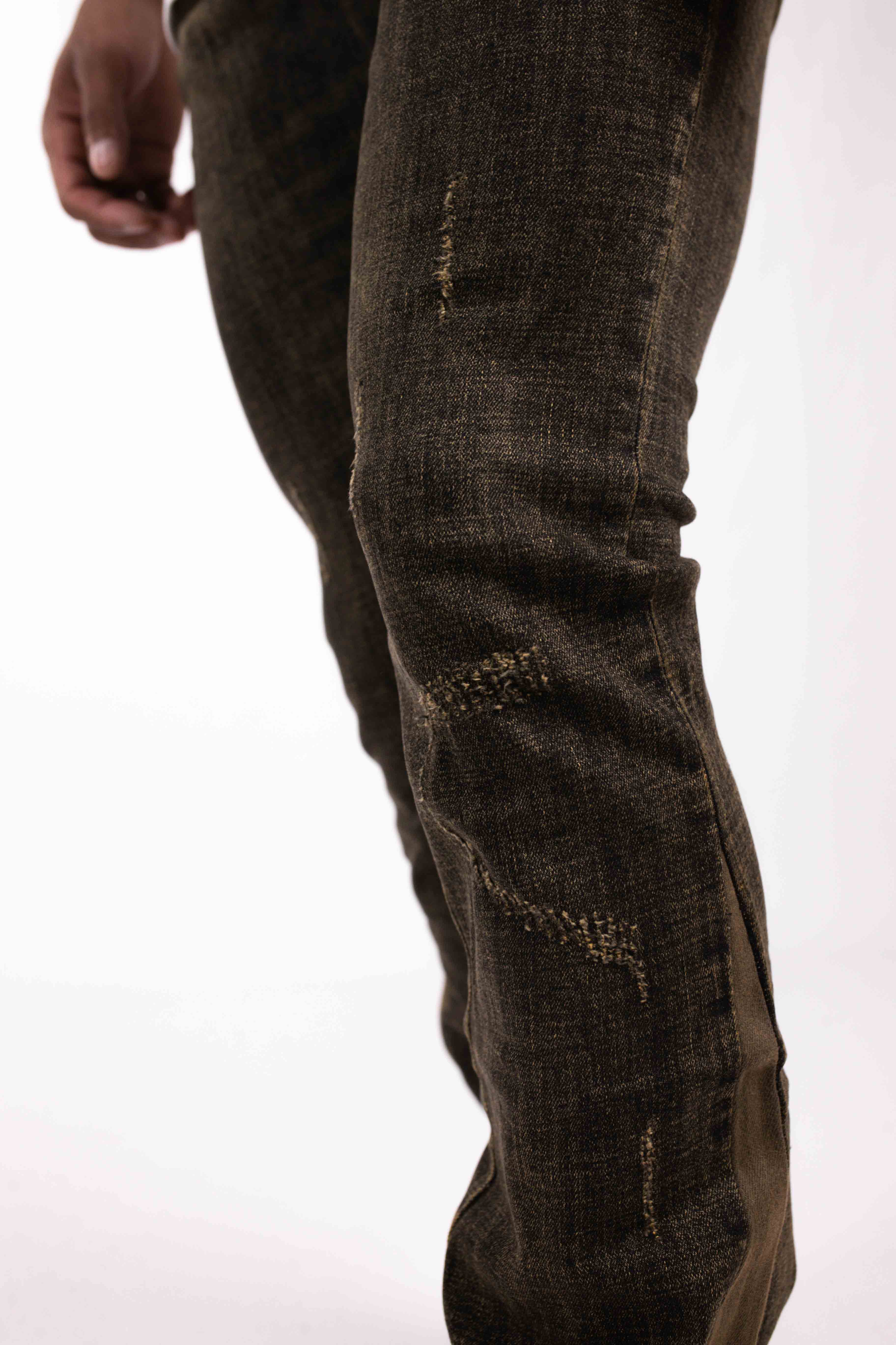 VINTAGE FLARED DENIM JEANS WASHED DARK