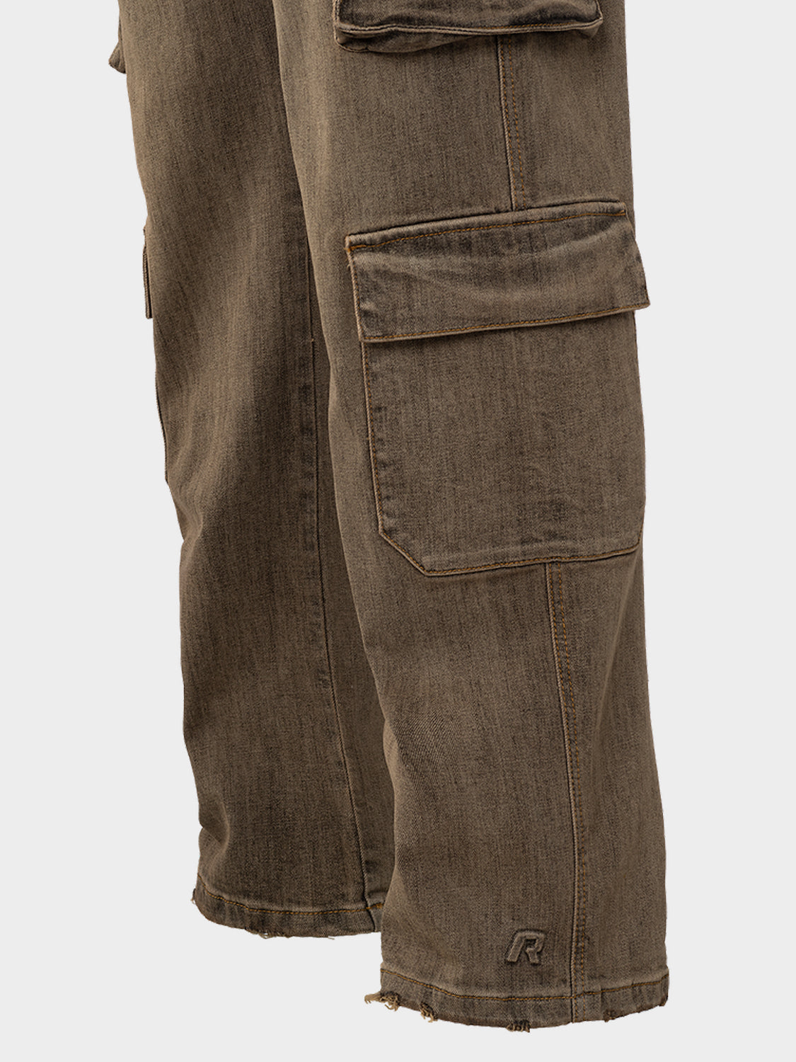 BAGGY VINTAGE WASHED CARGO DENIM JEANS