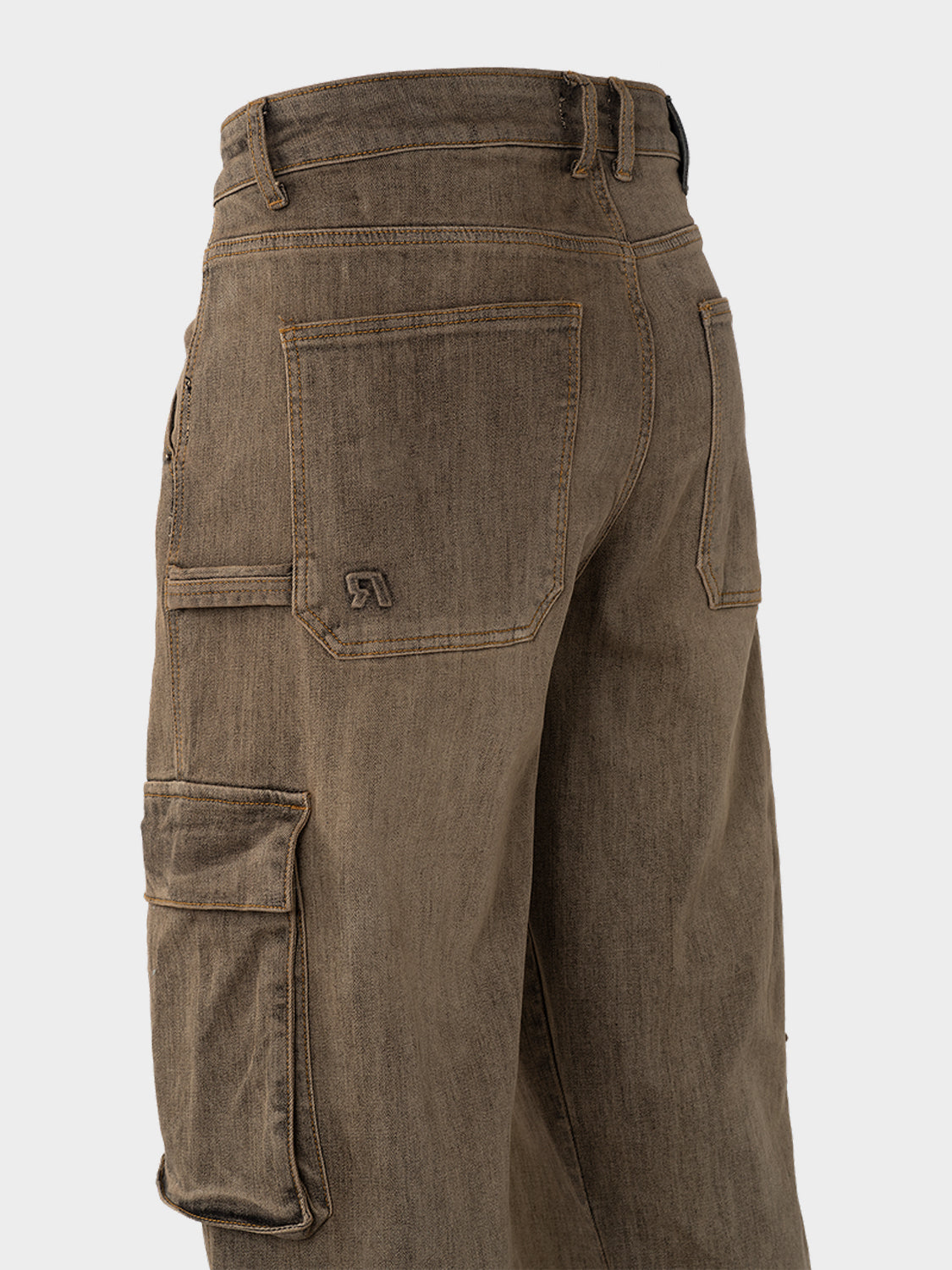 BAGGY VINTAGE WASHED CARGO DENIM JEANS