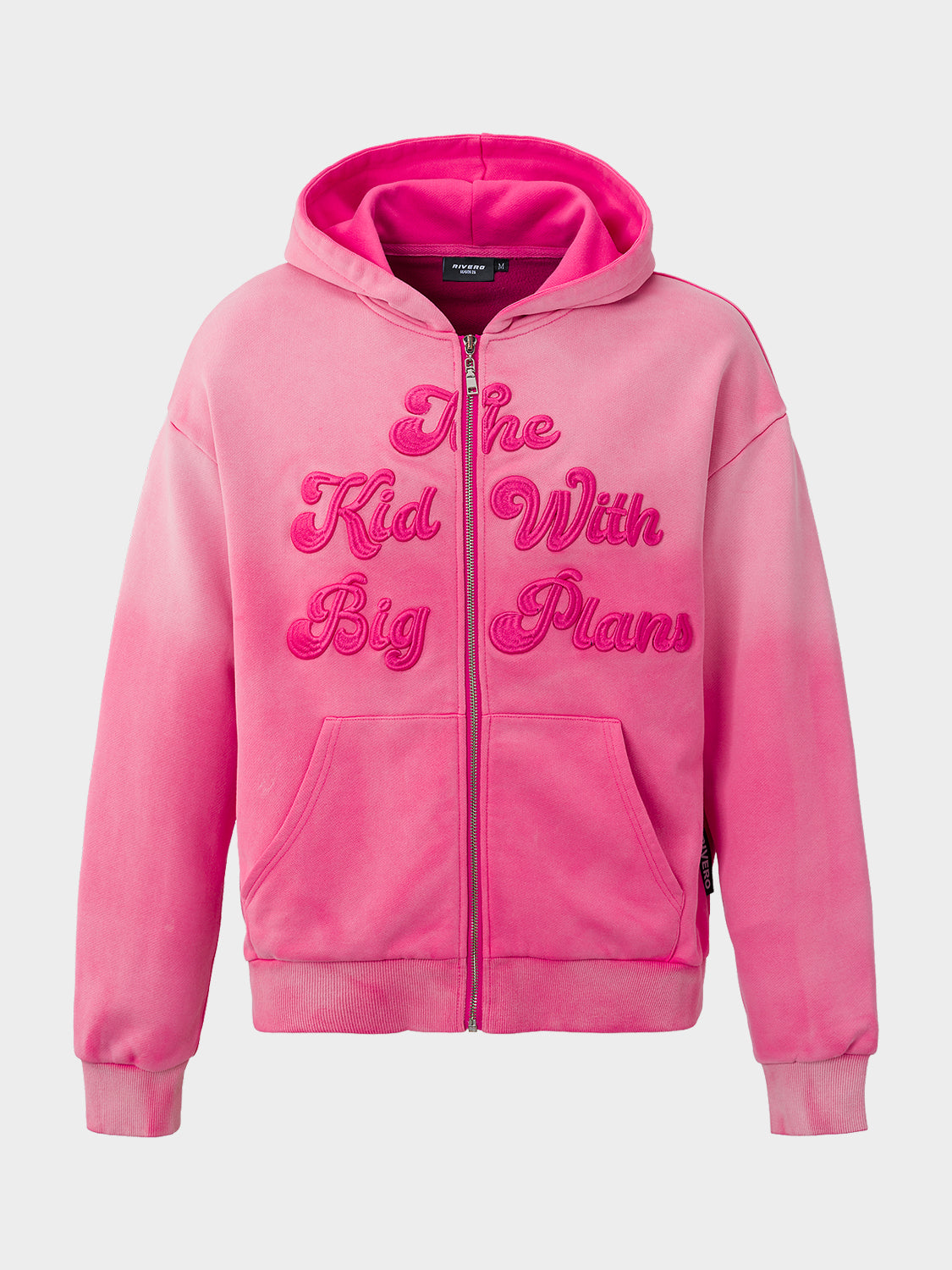 BIG PLANS OVERSIZED ZIP HOODIE WASHED PINK