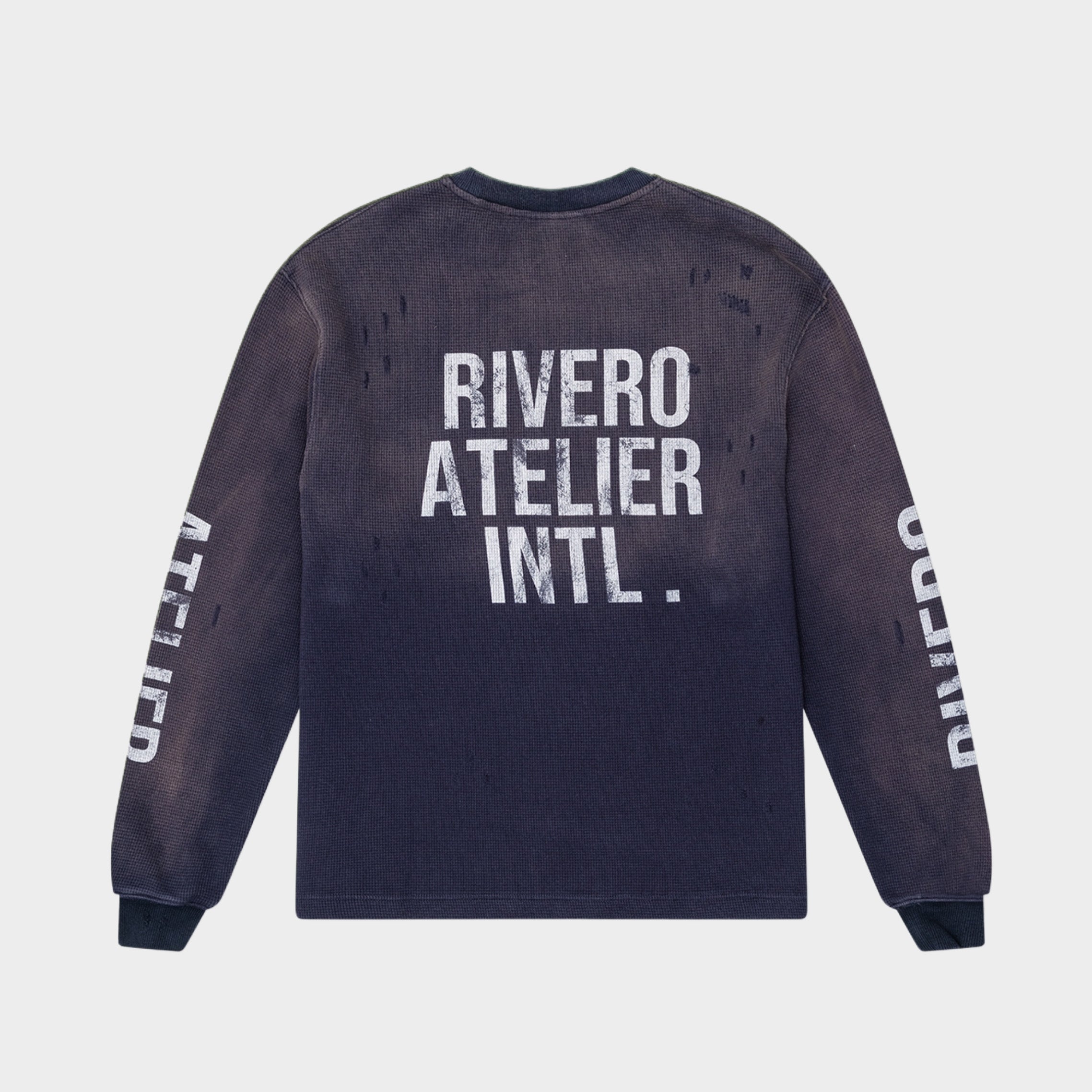 INTL. WASHED WAFFLE LONGSLEEVE NAVY