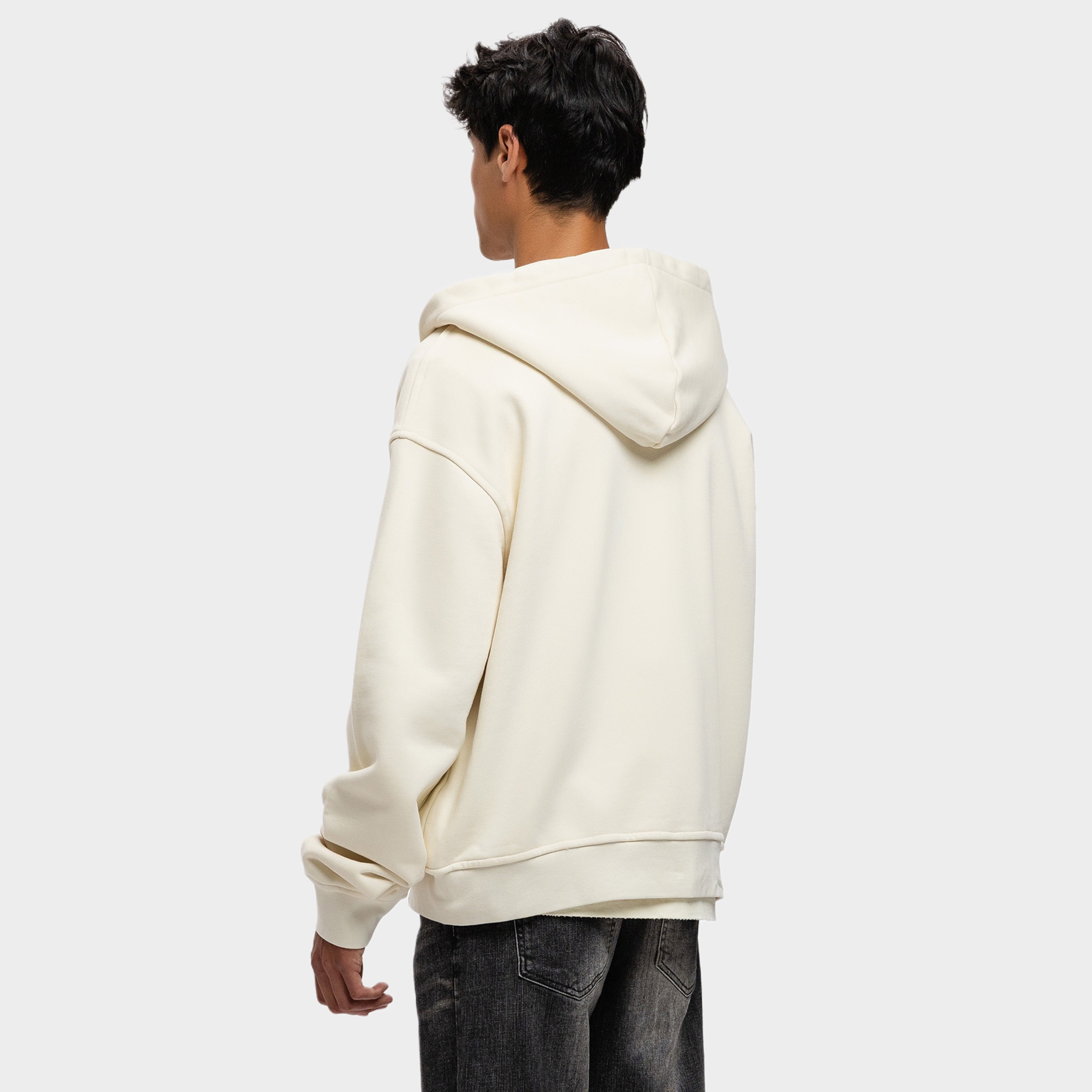 ATELIER RETRO DOUBLE ZIP HOODIE OFF WHITE