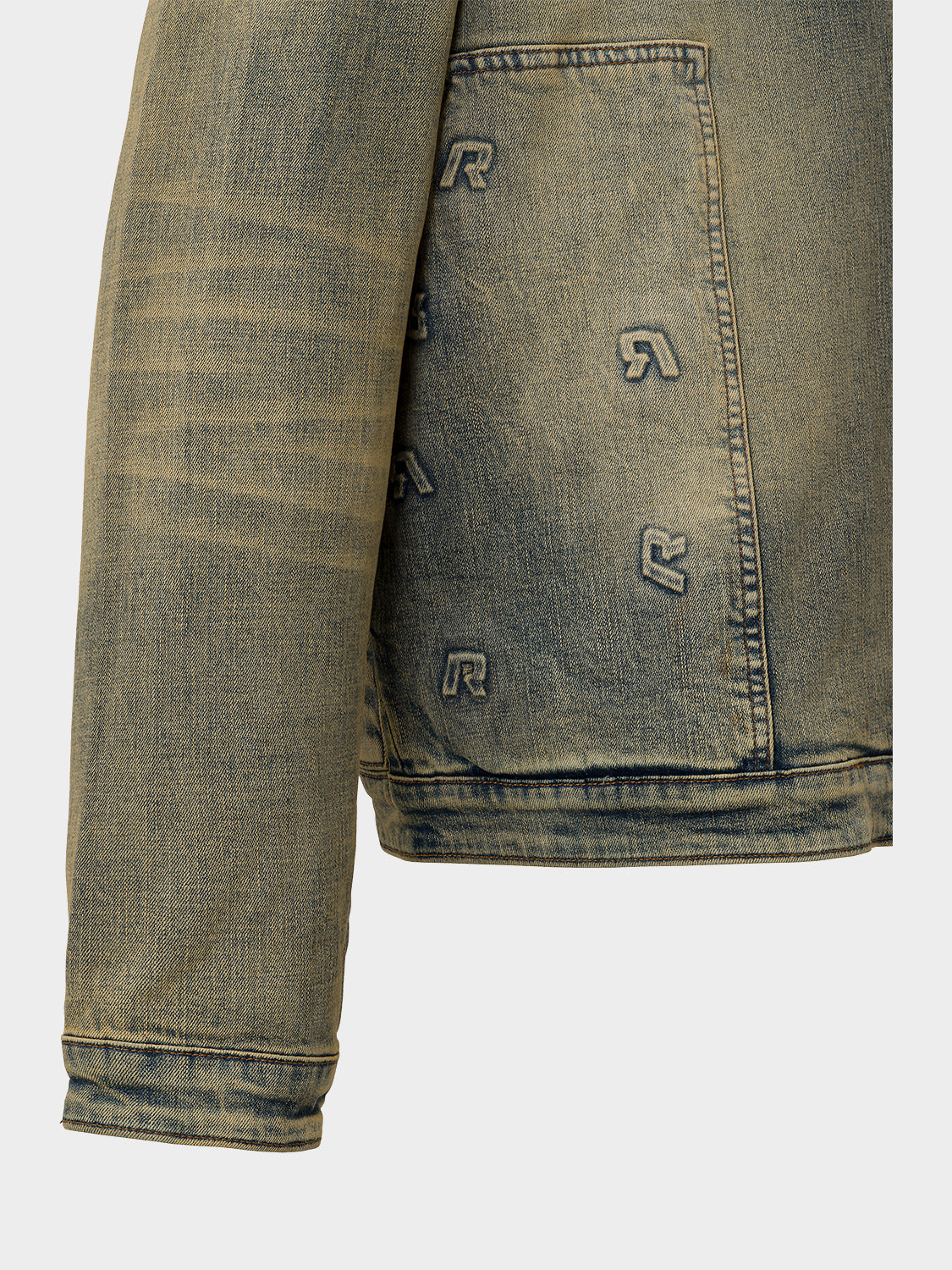 EMBOSSED WORKER DENIM JACKET OVERSIZED