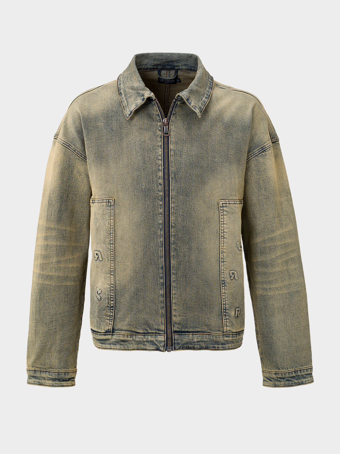 EMBOSSED WORKER DENIM JACKET OVERSIZED
