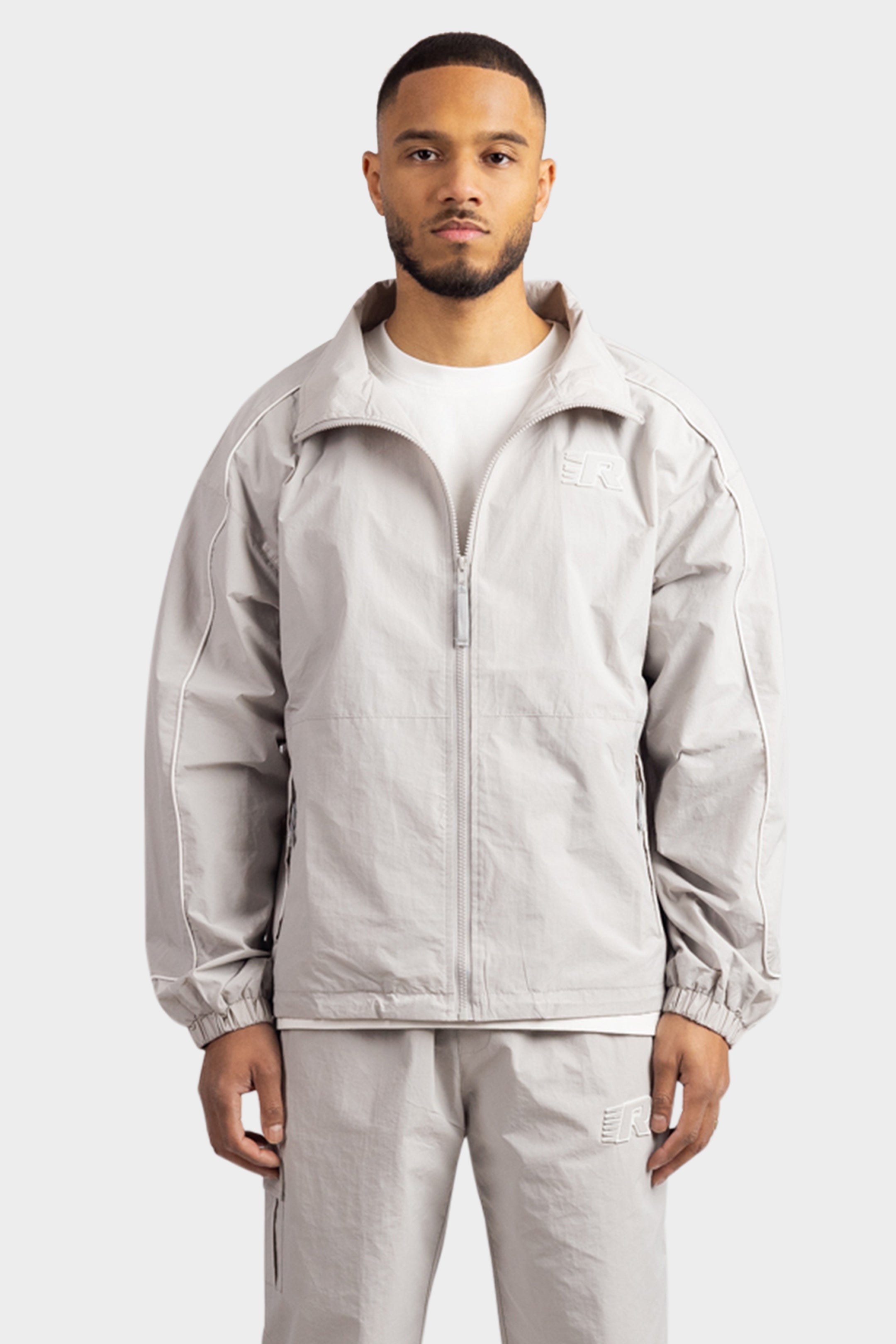 TRACKJACKET REMOVABLE HOOD LIGHT GREY