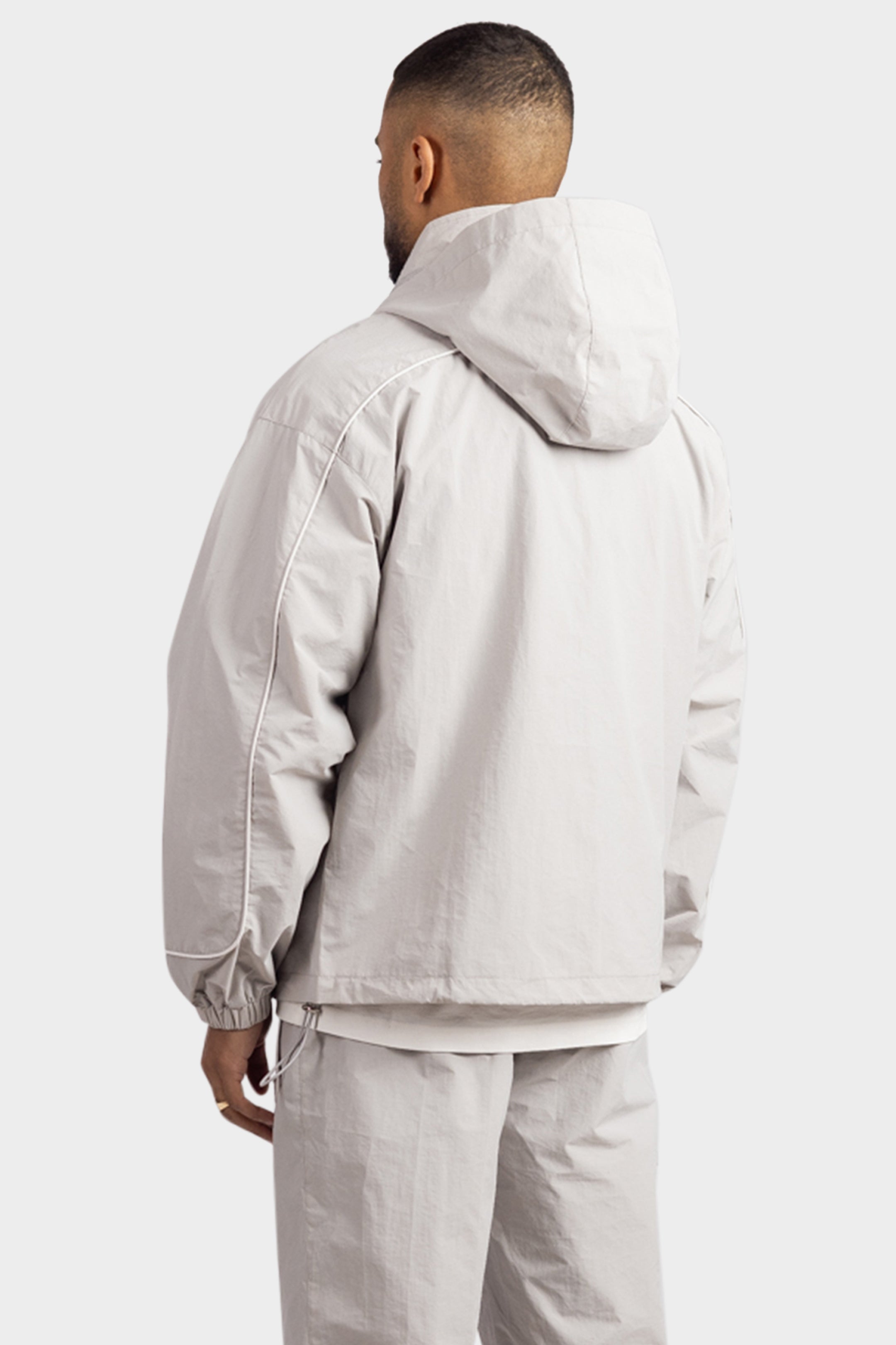 TRACKJACKET REMOVABLE HOOD LIGHT GREY