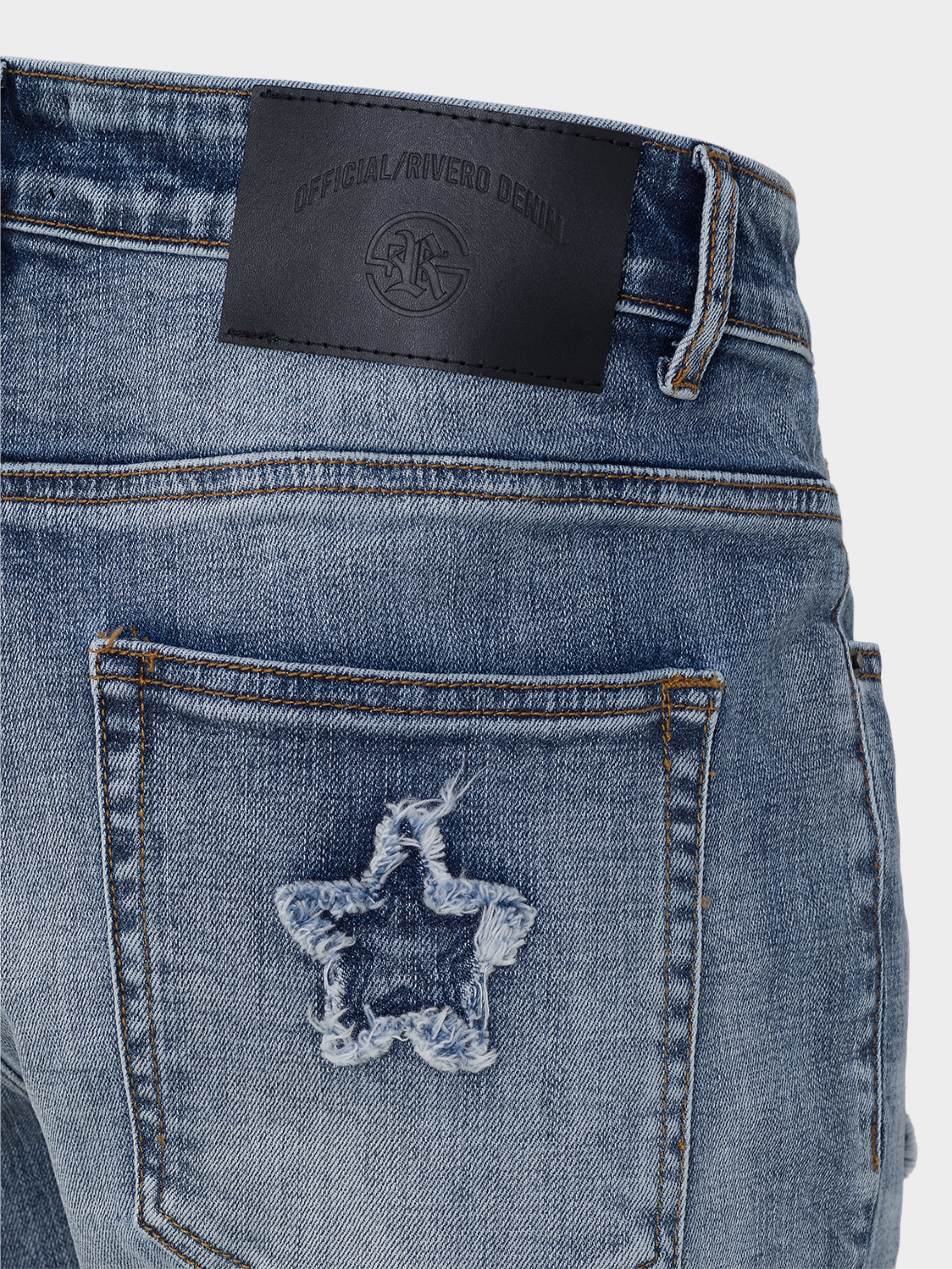STAR DENIM PATCHED FLARED JEANS