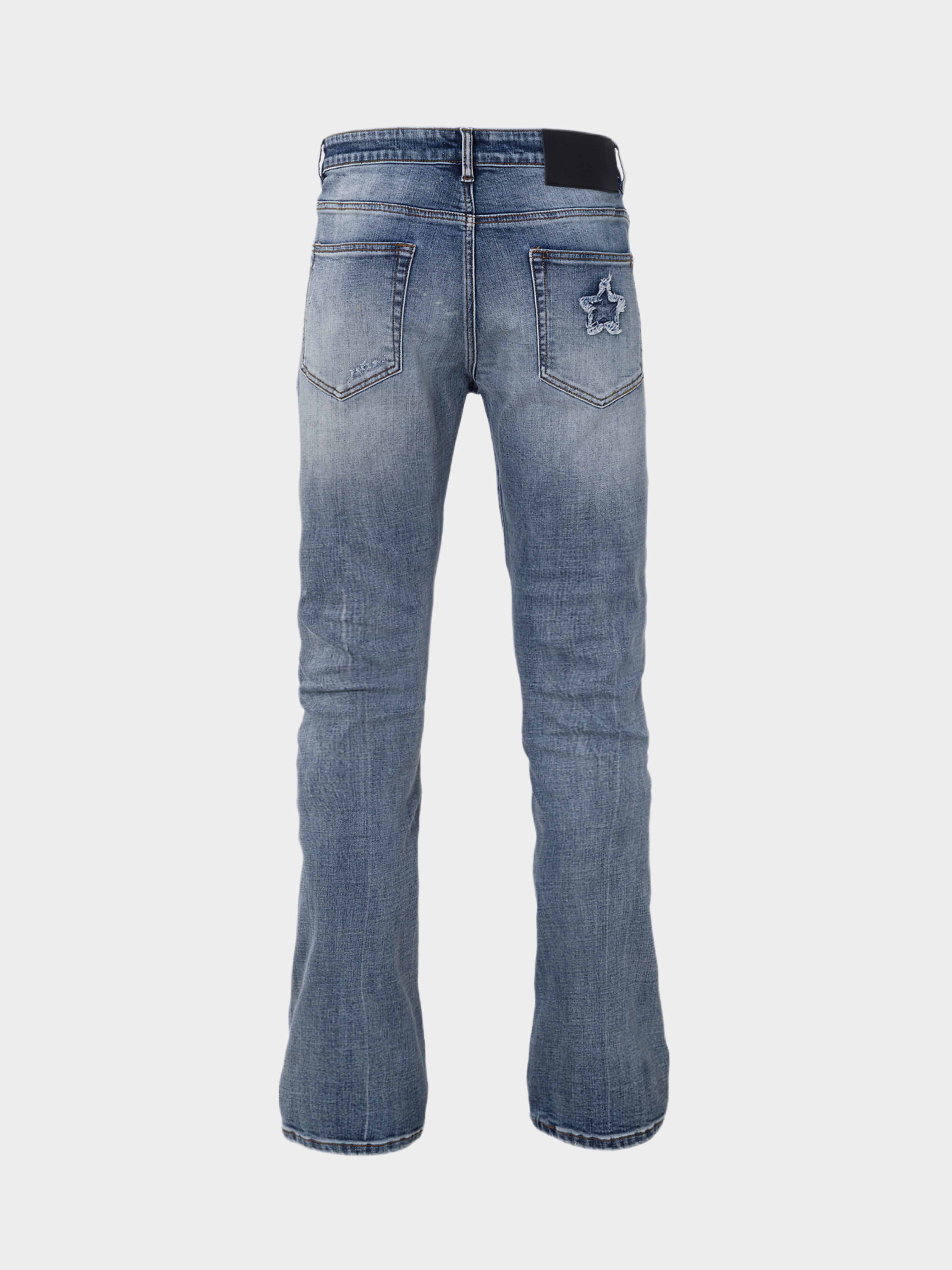 STAR DENIM PATCHED FLARED JEANS