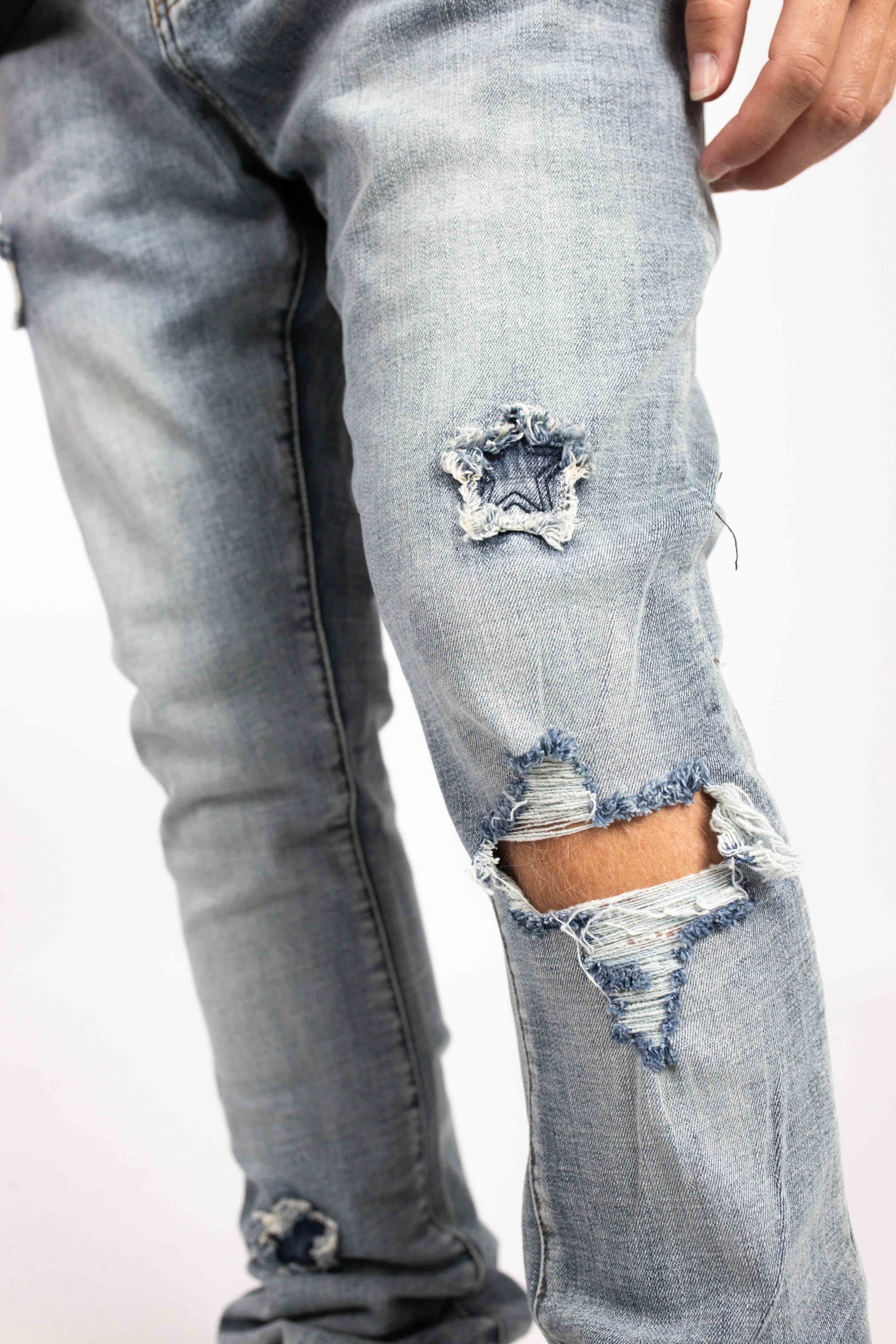 STAR DENIM PATCHED FLARED JEANS