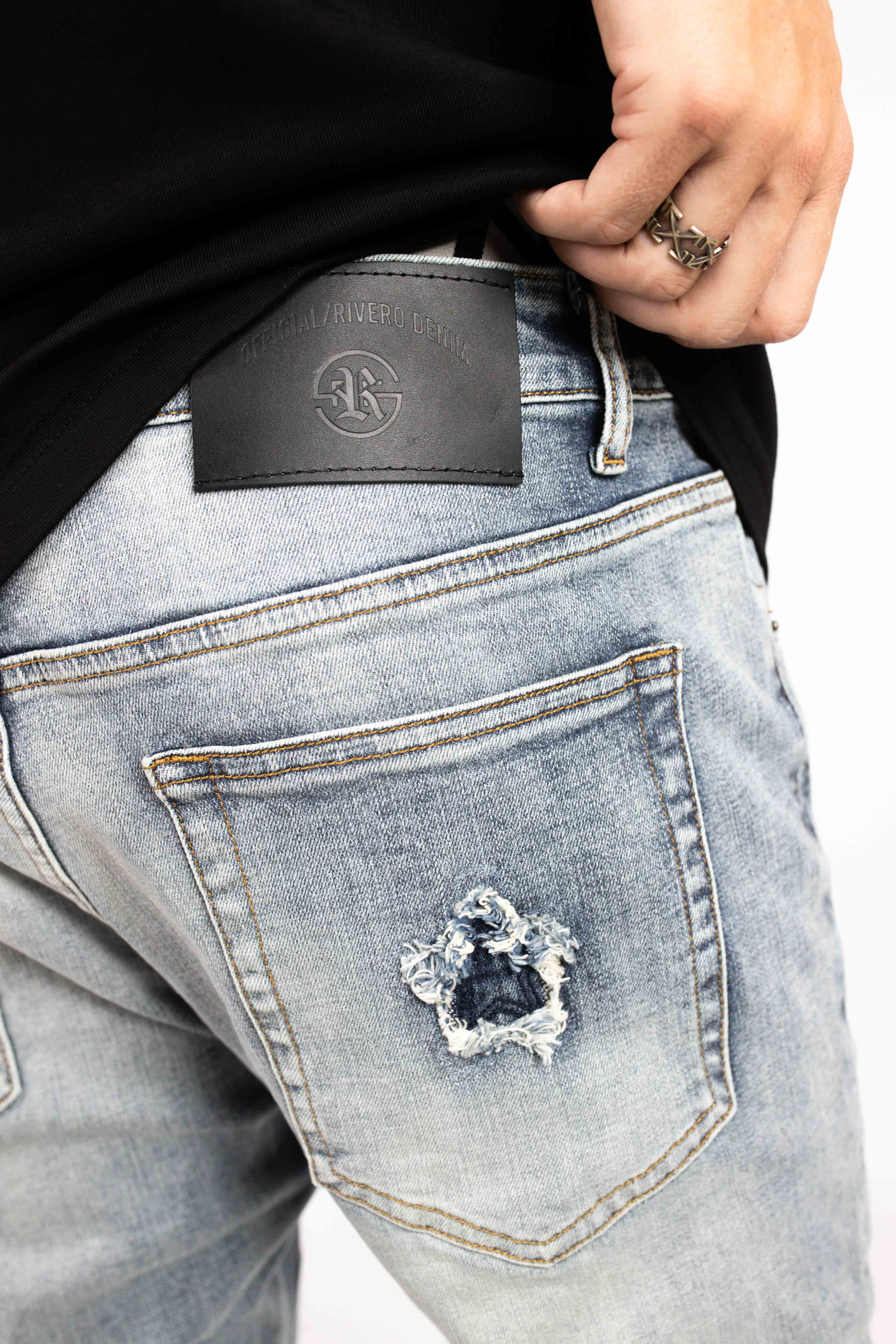 STAR DENIM PATCHED FLARED JEANS