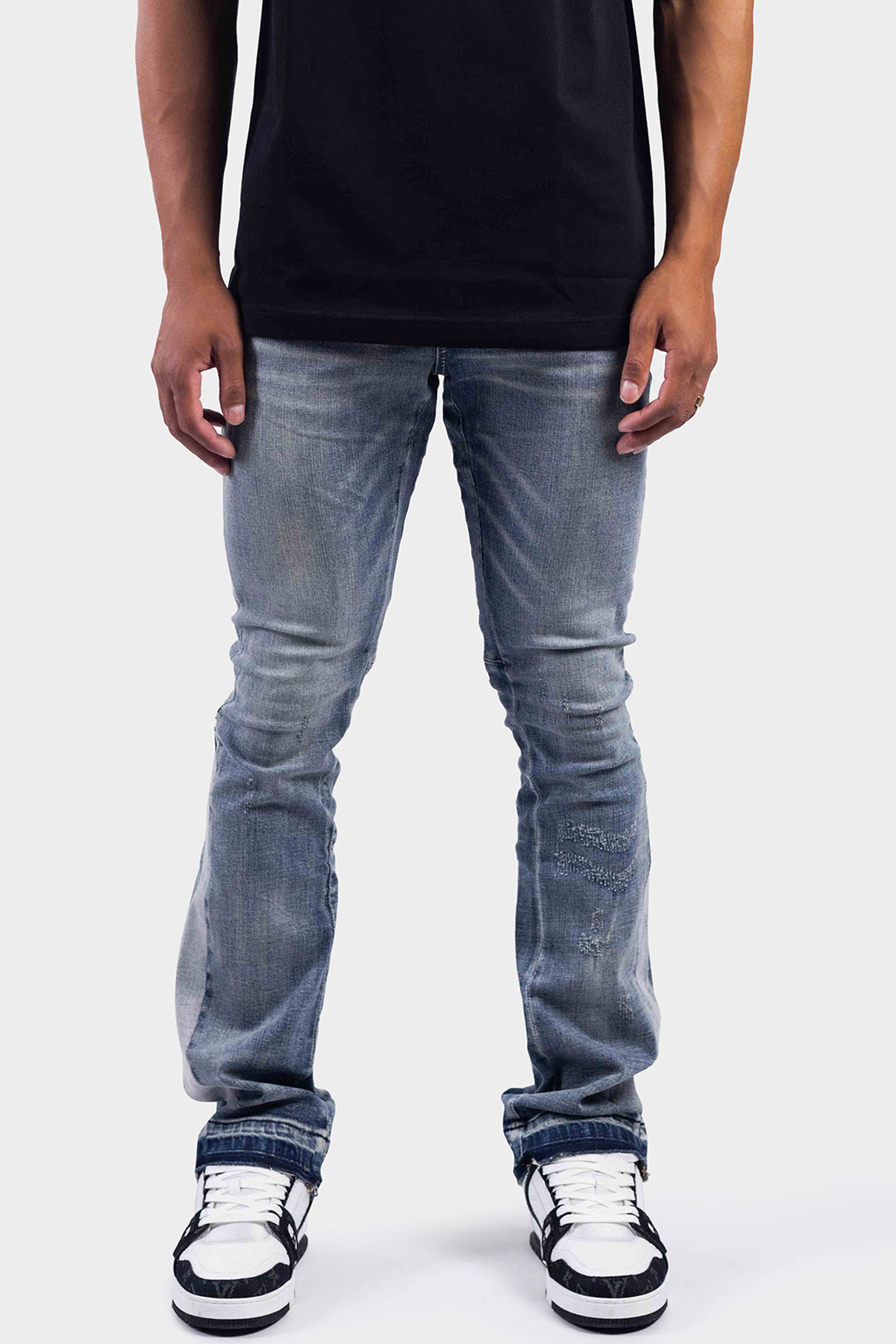 VINTAGE FLARED DENIM JEANS WASHED