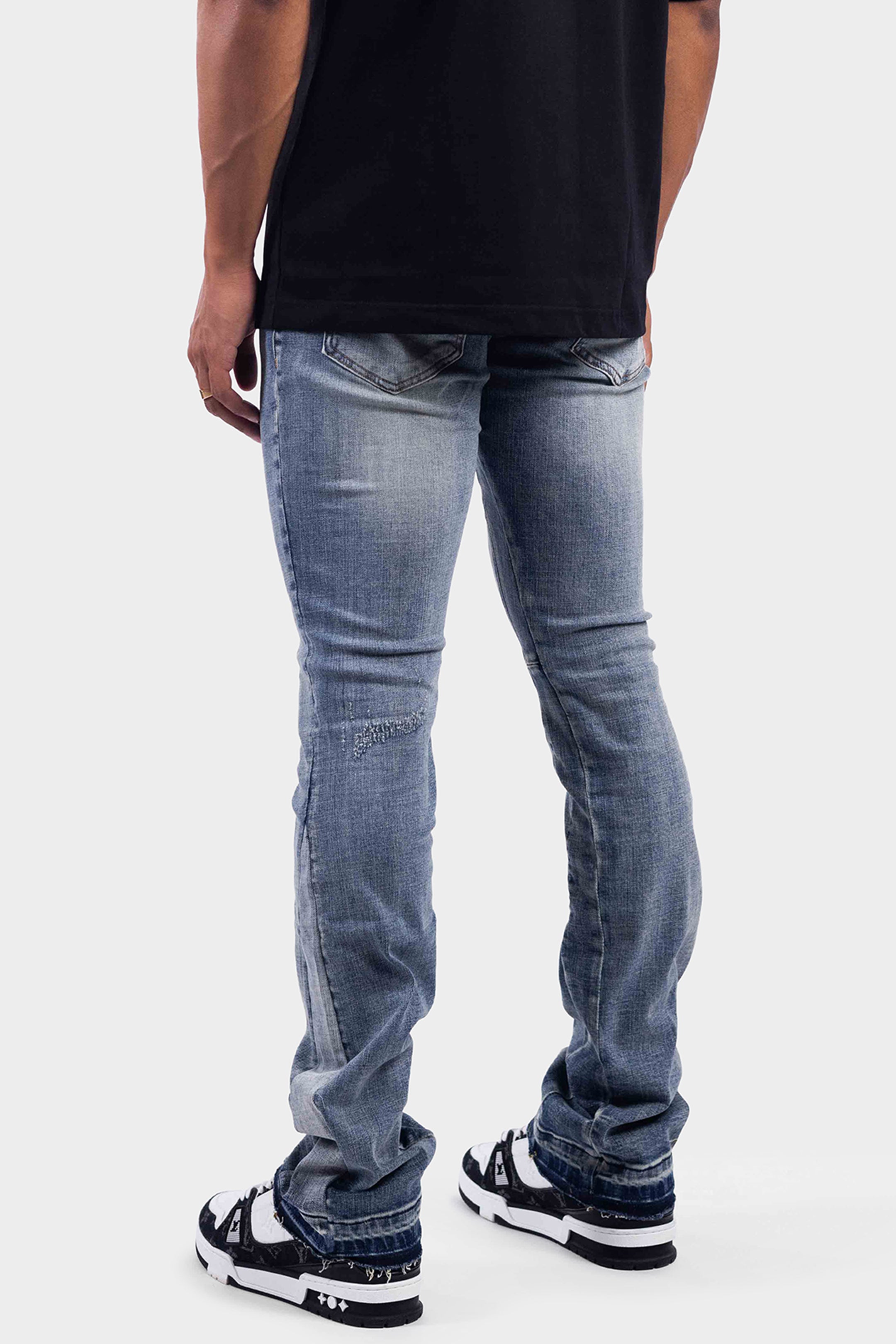 VINTAGE FLARED DENIM JEANS WASHED