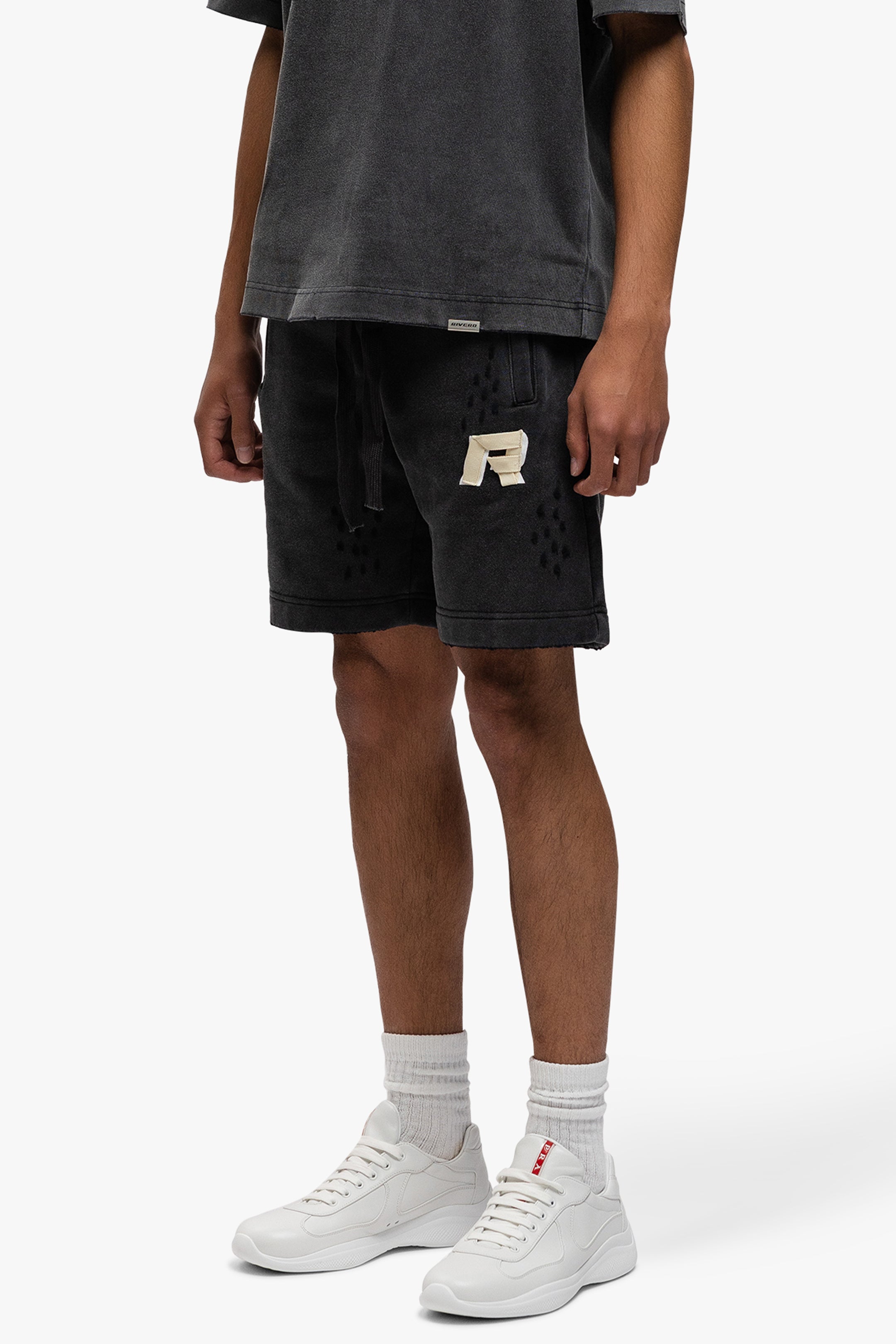 SIGNATURE TAPED SHORTS WASHED BLACK
