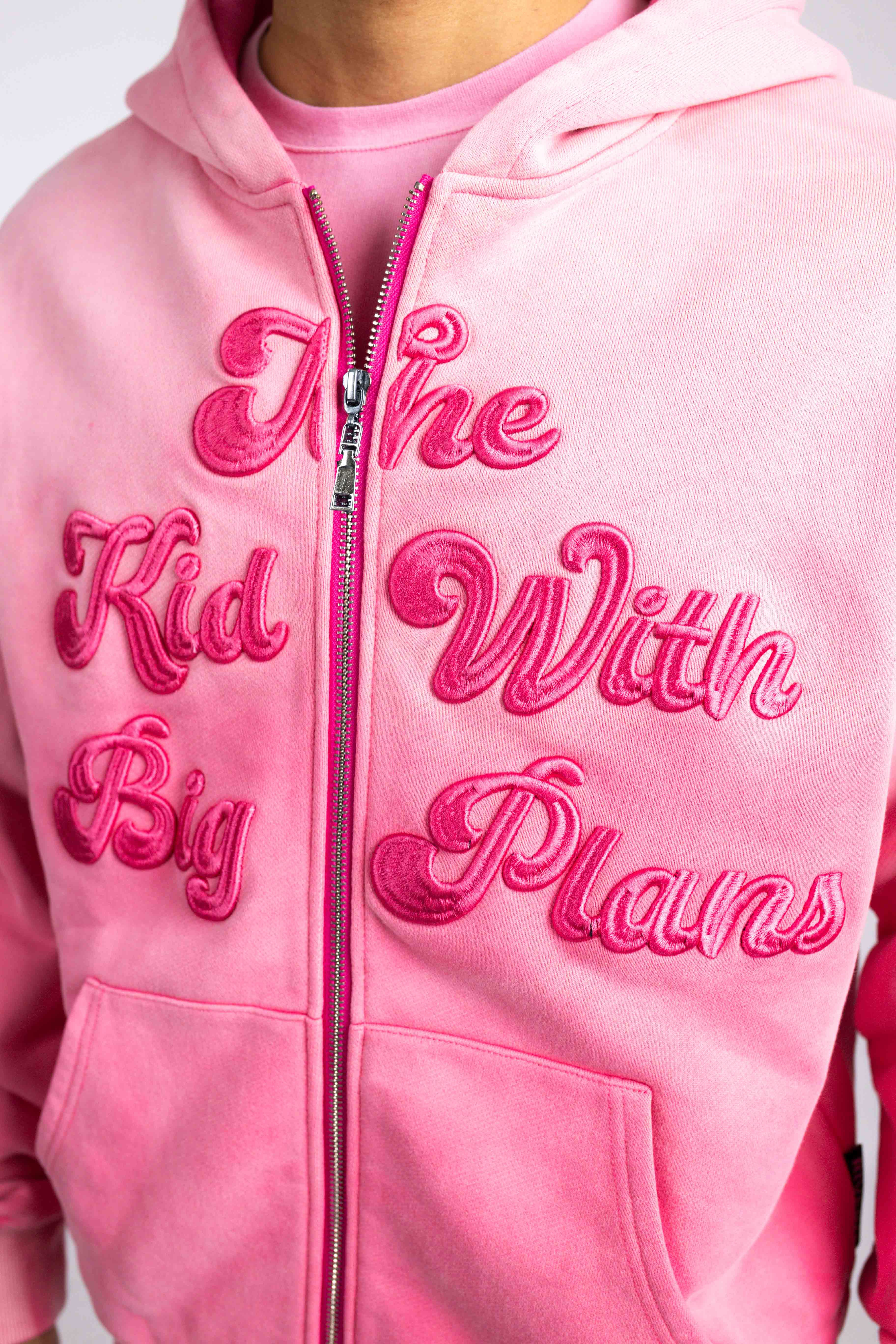 BIG PLANS OVERSIZED ZIP HOODIE WASHED PINK