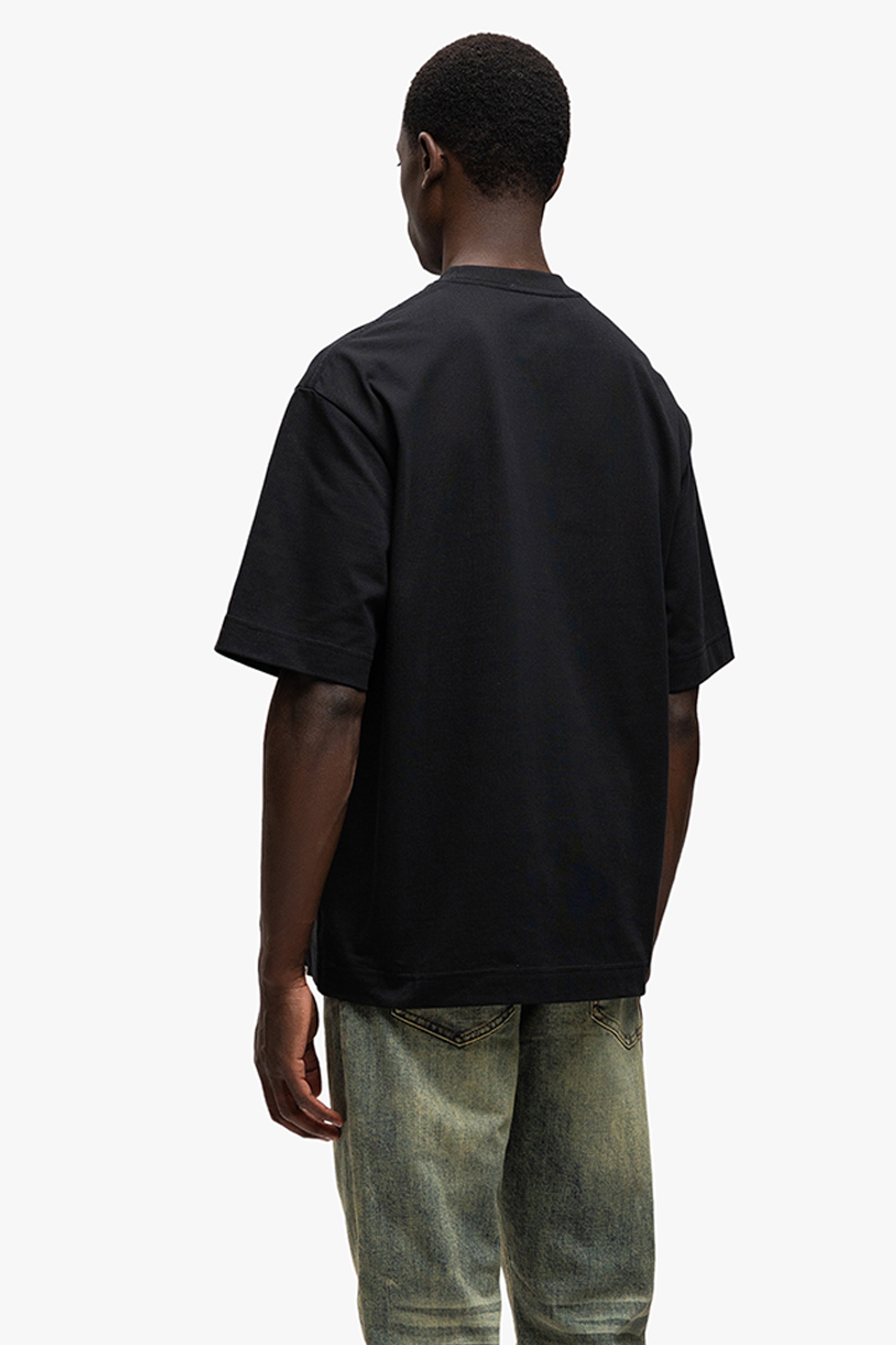 SIGNATURE LEATHER PATCHED T-SHIRT BLACK