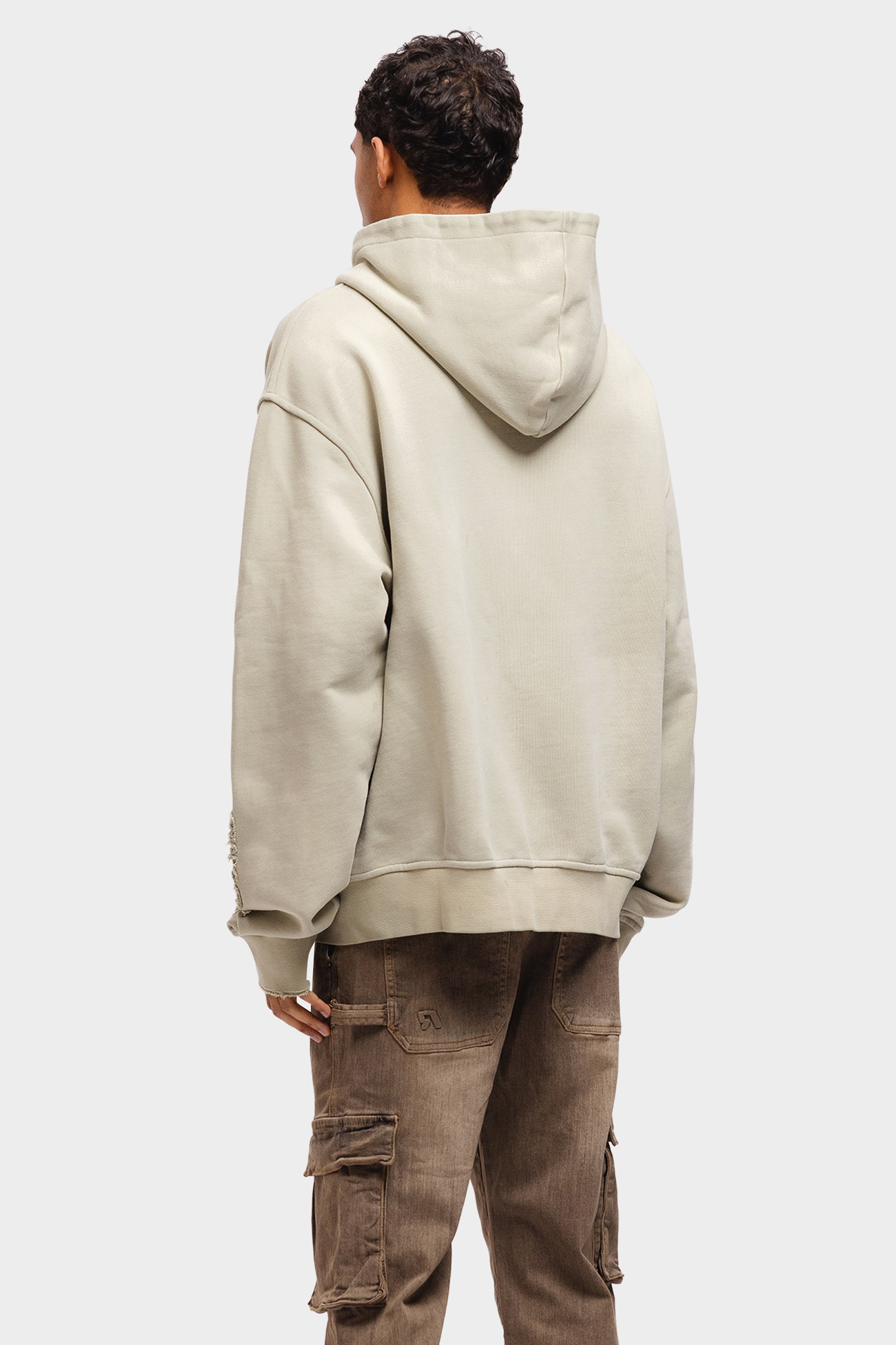 VINTAGE RAW ZIP HOODIE KHAKI