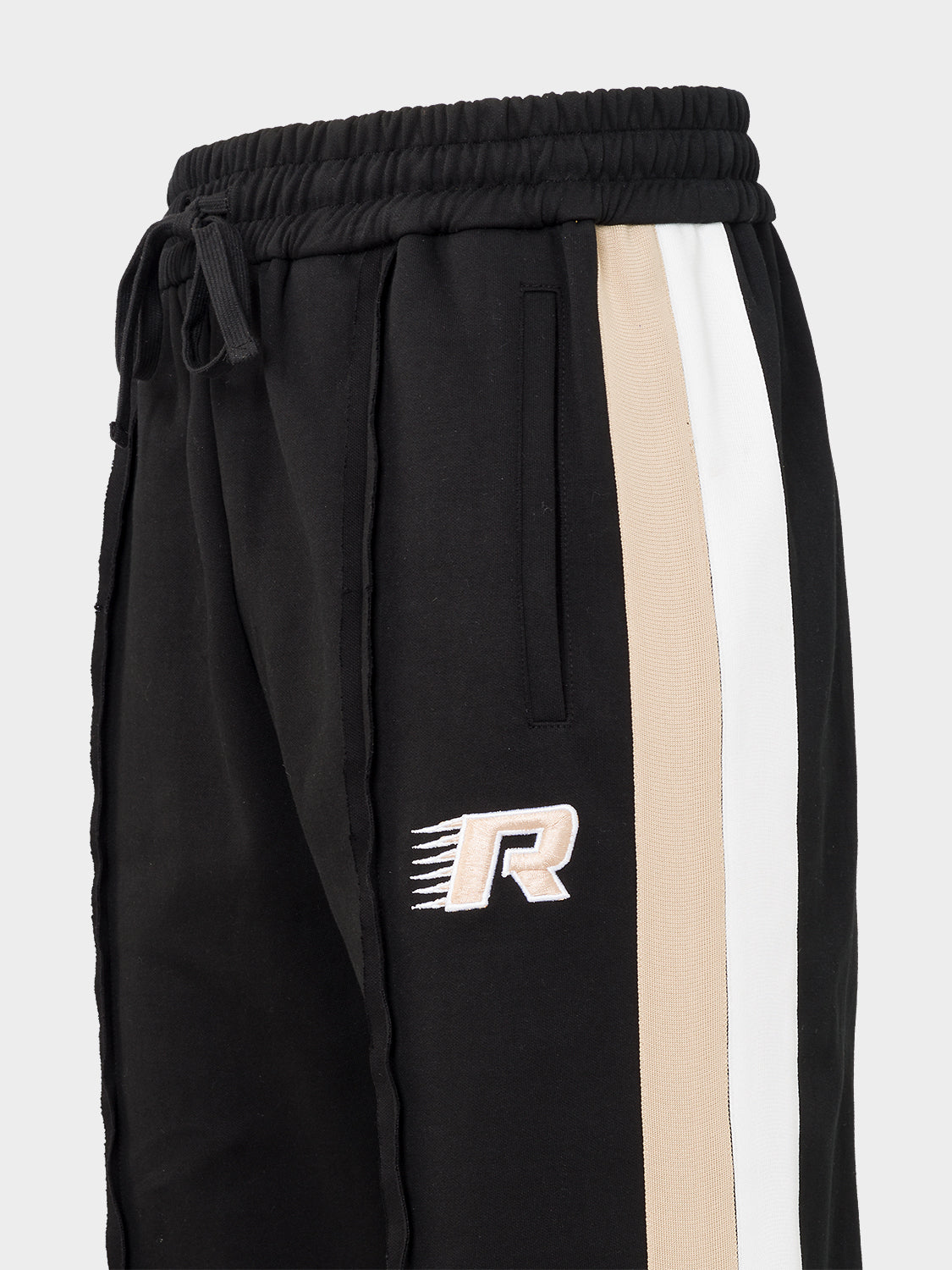 RAW SEAM STRAIGHT LEG ZIP JOGGER BLACK