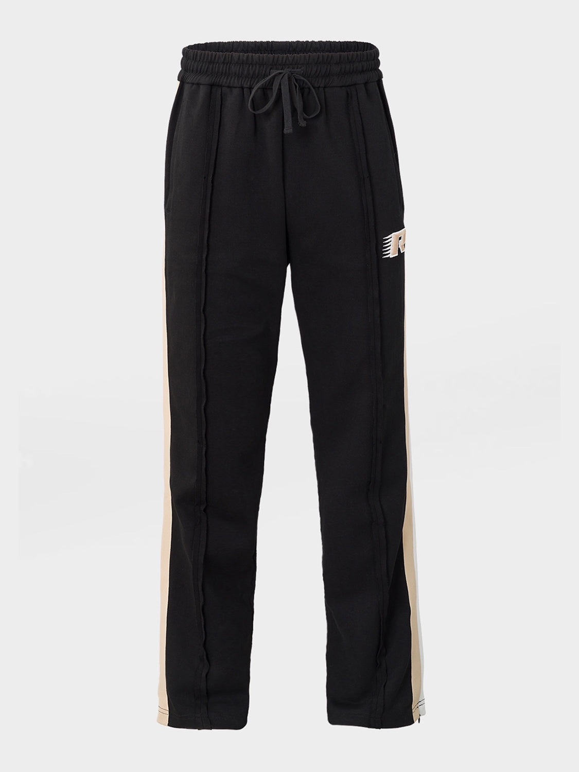 RAW SEAM STRAIGHT LEG ZIP JOGGER BLACK