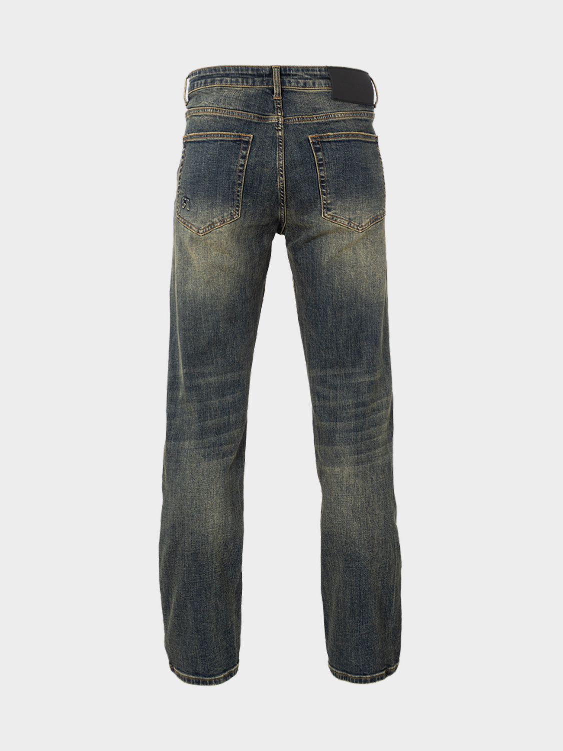 REGULAR PLAIN EMBOSSED WASHED DENIM JEANS