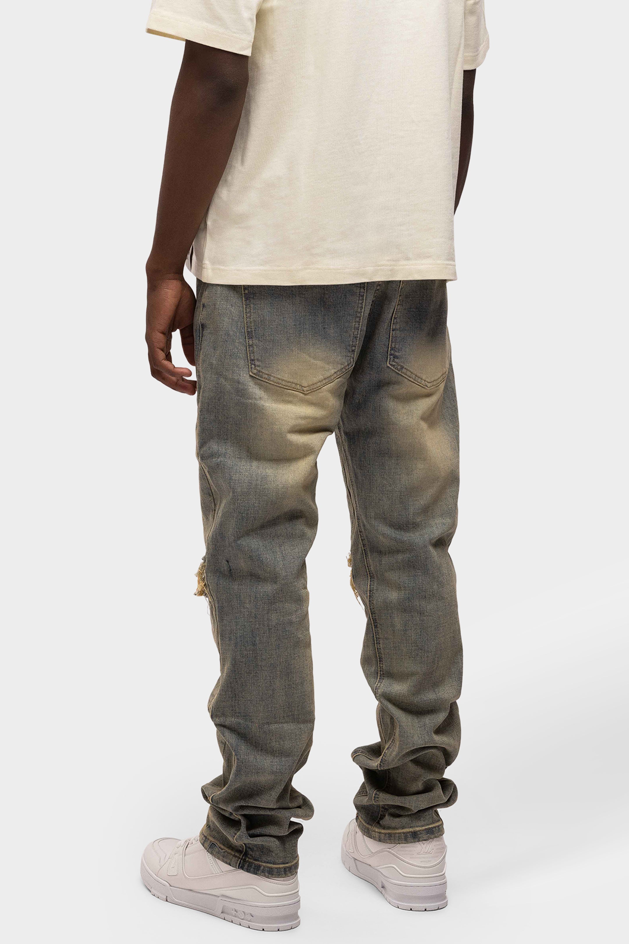 REGULAR REPAIRED DENIM JEANS