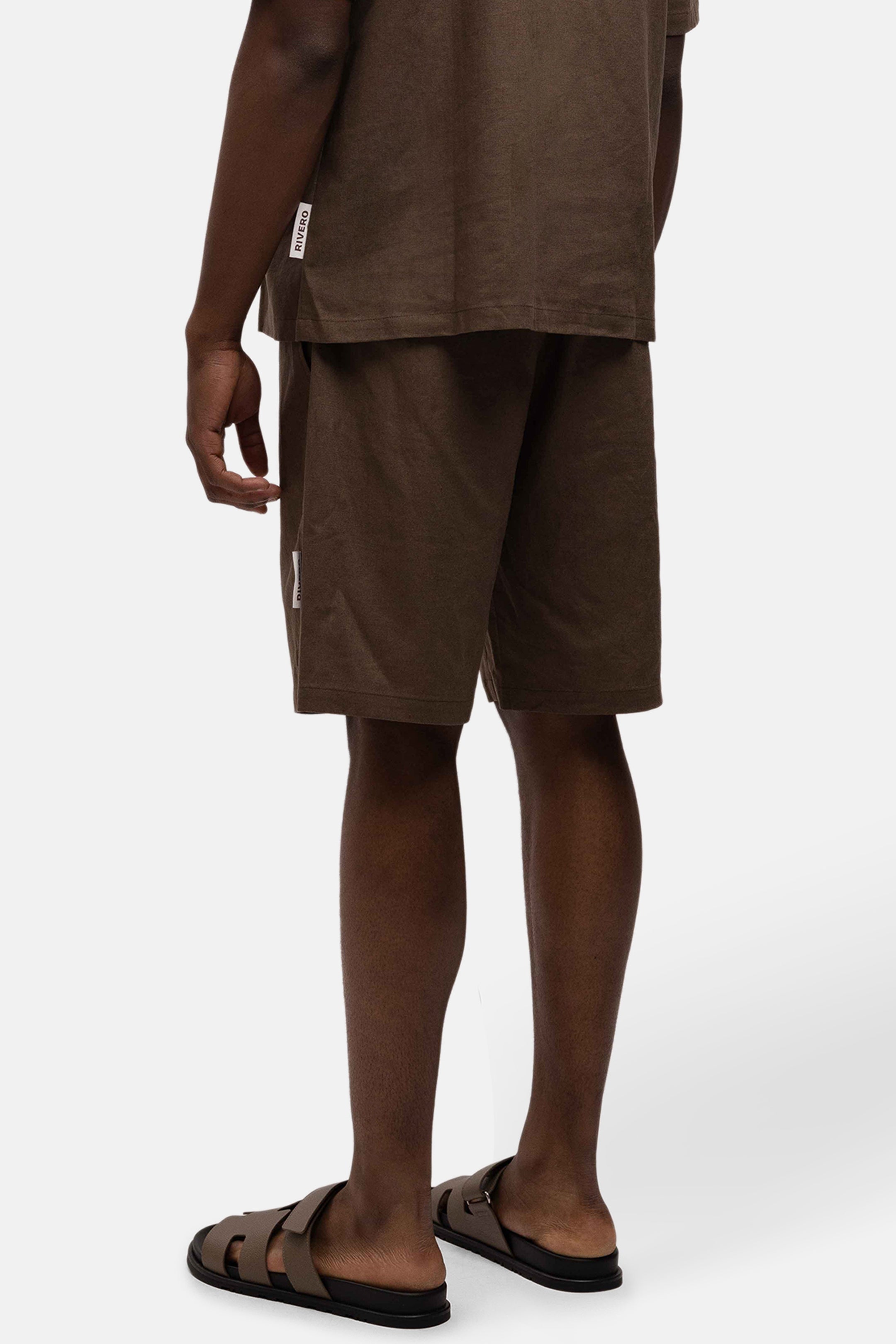 LINEN SHORTS BROWN