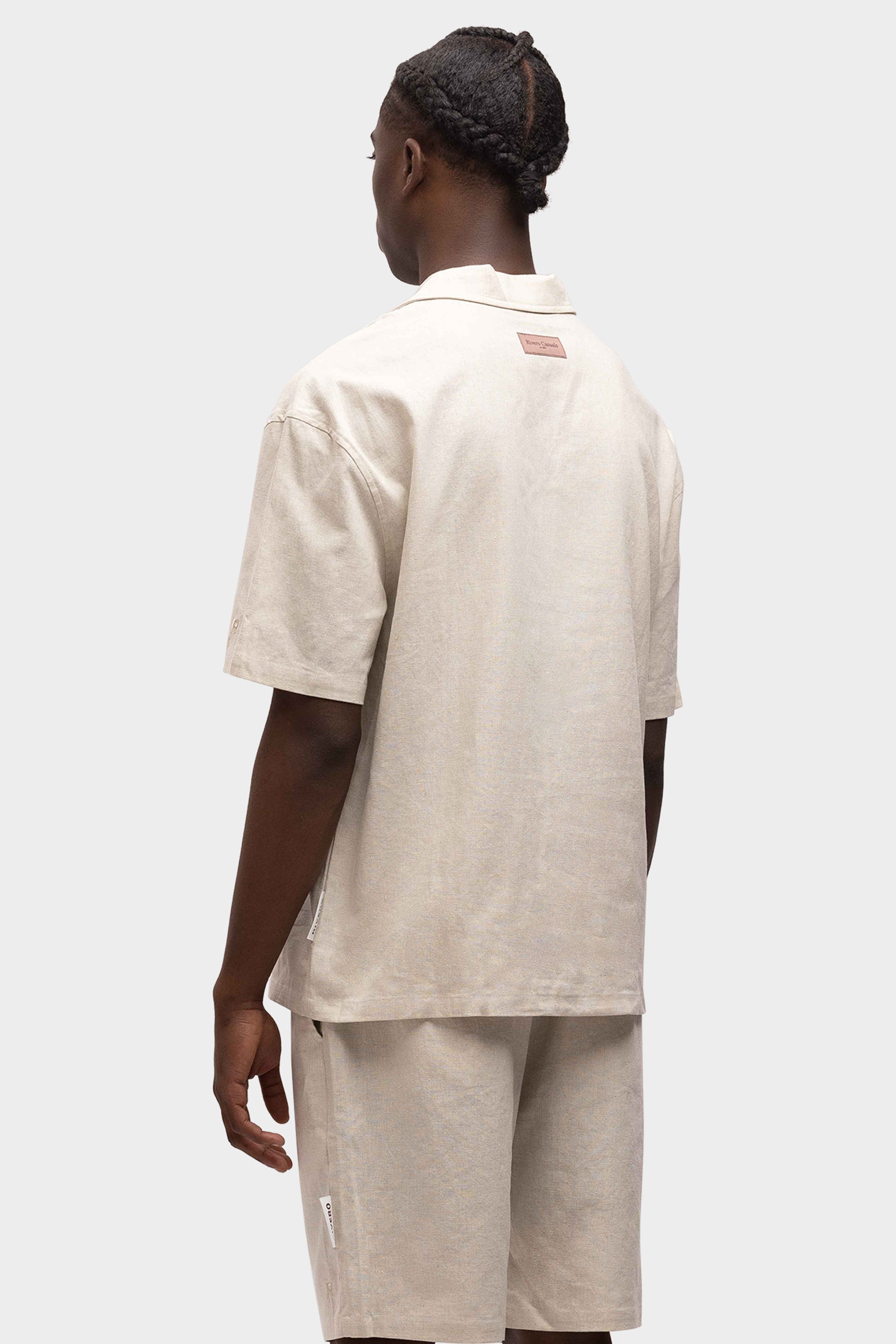 LINEN SHIRT SHORT SLEEVE SAND
