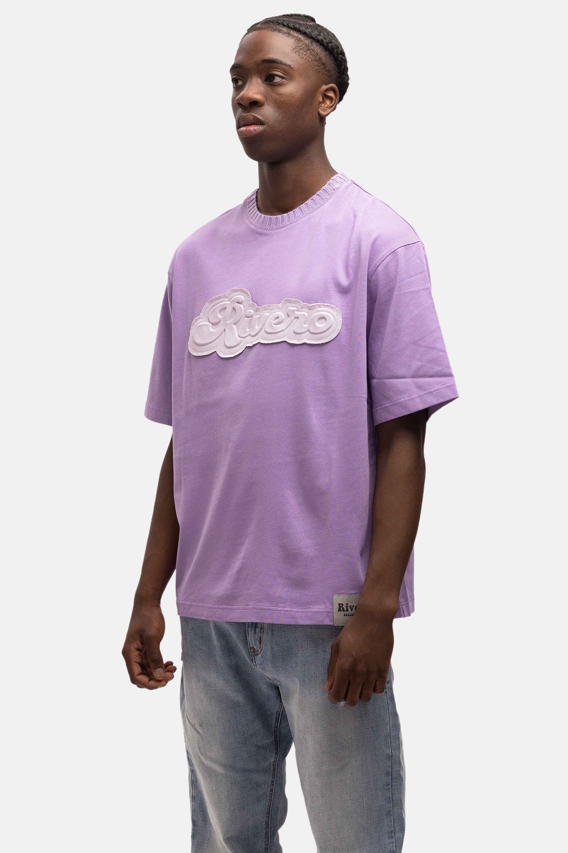 EMBOSSED OVERSIZED T-SHIRT PURPLE