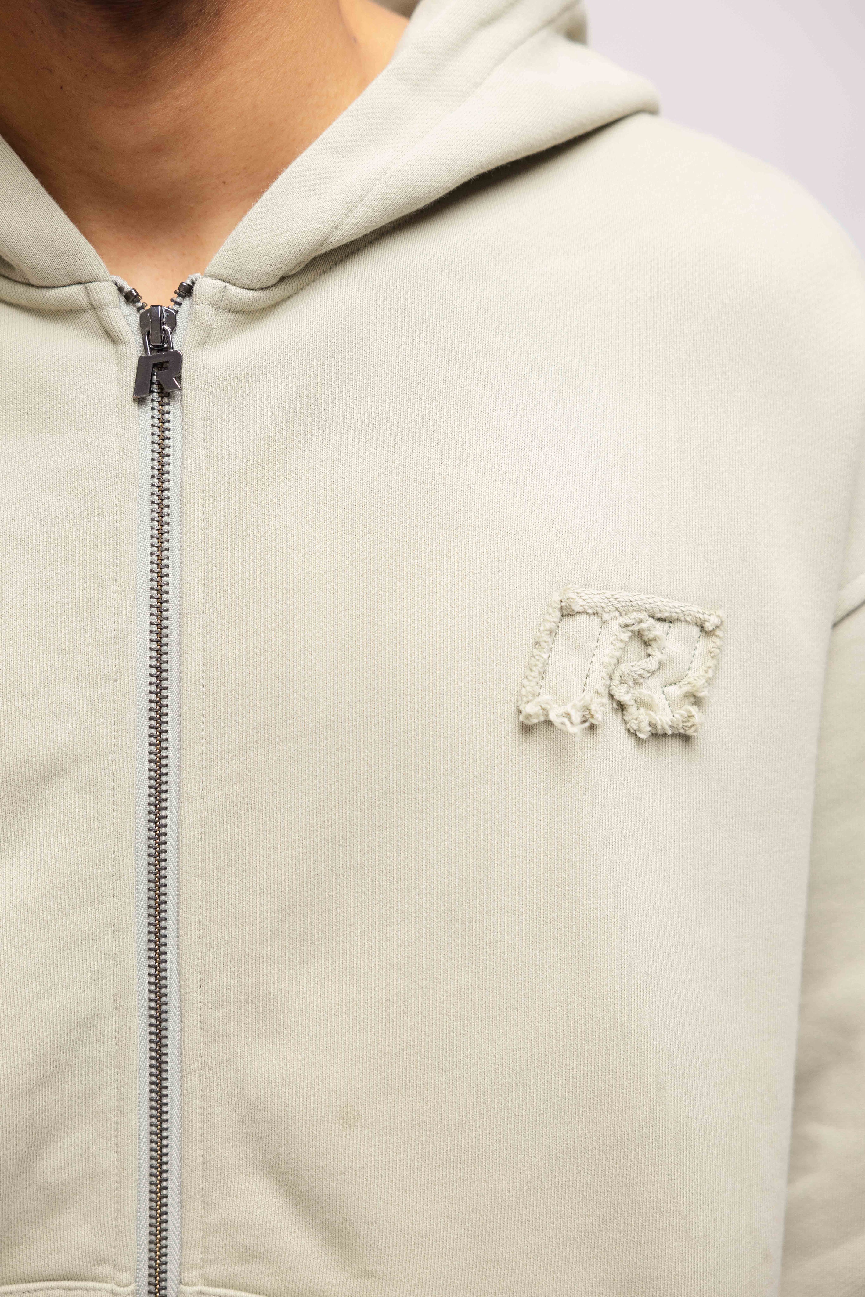 VINTAGE RAW ZIP HOODIE KHAKI