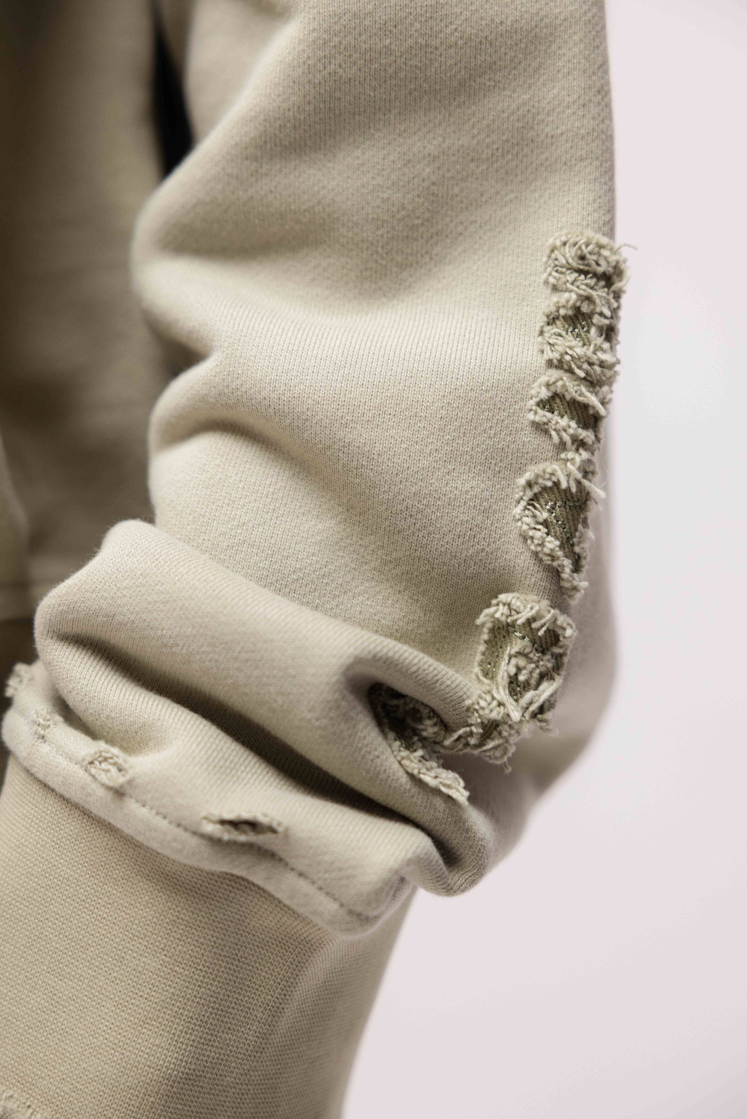 VINTAGE RAW ZIP HOODIE KHAKI