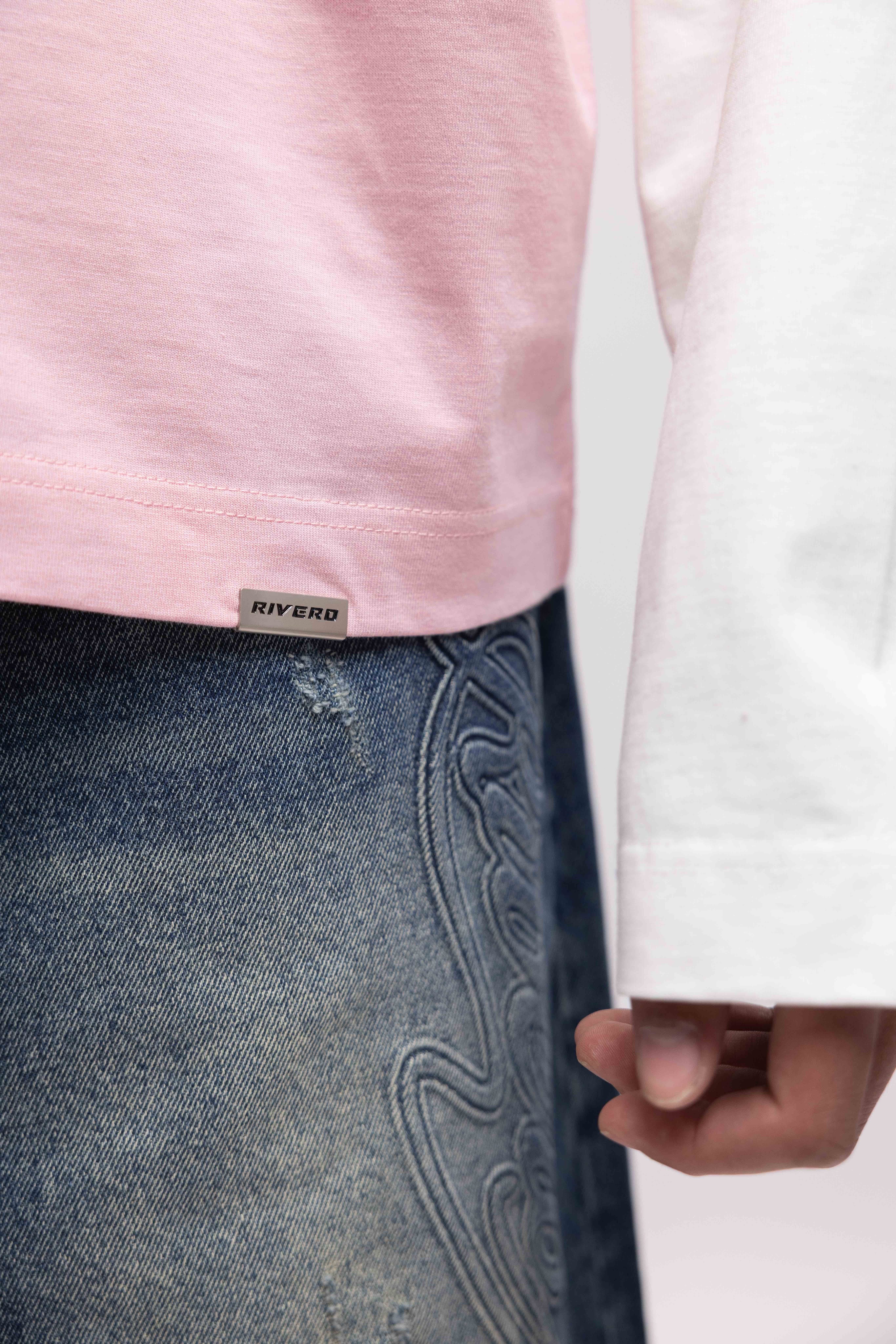 DAYDREAM DOUBLE LAYERED TEE PINK/WHITE