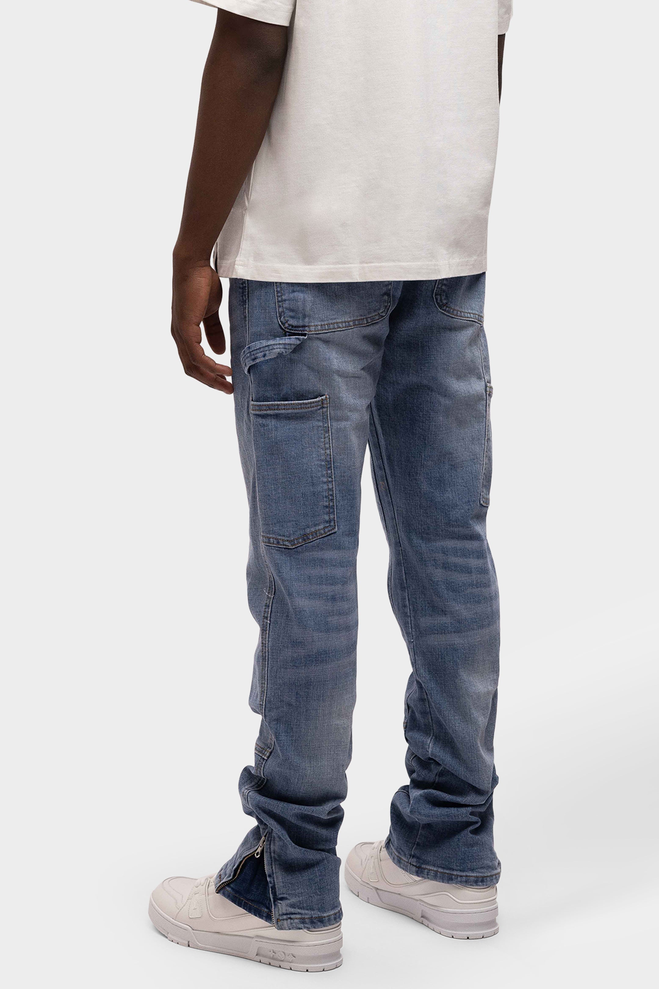 STRAIGHT WORKER DENIM JEANS BLUE