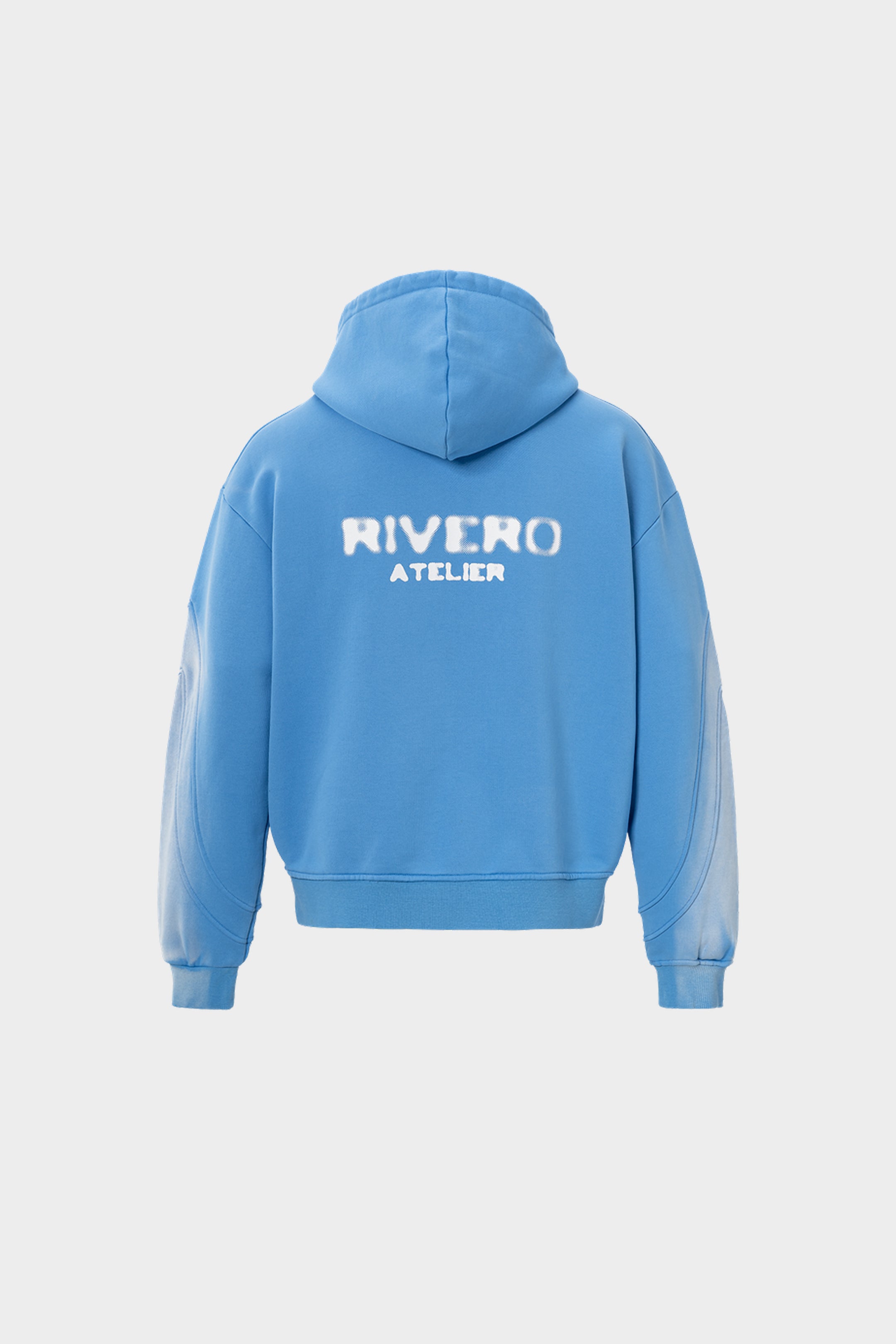 ATELIER SIDE WASHED ZIP HOODIE BLUE