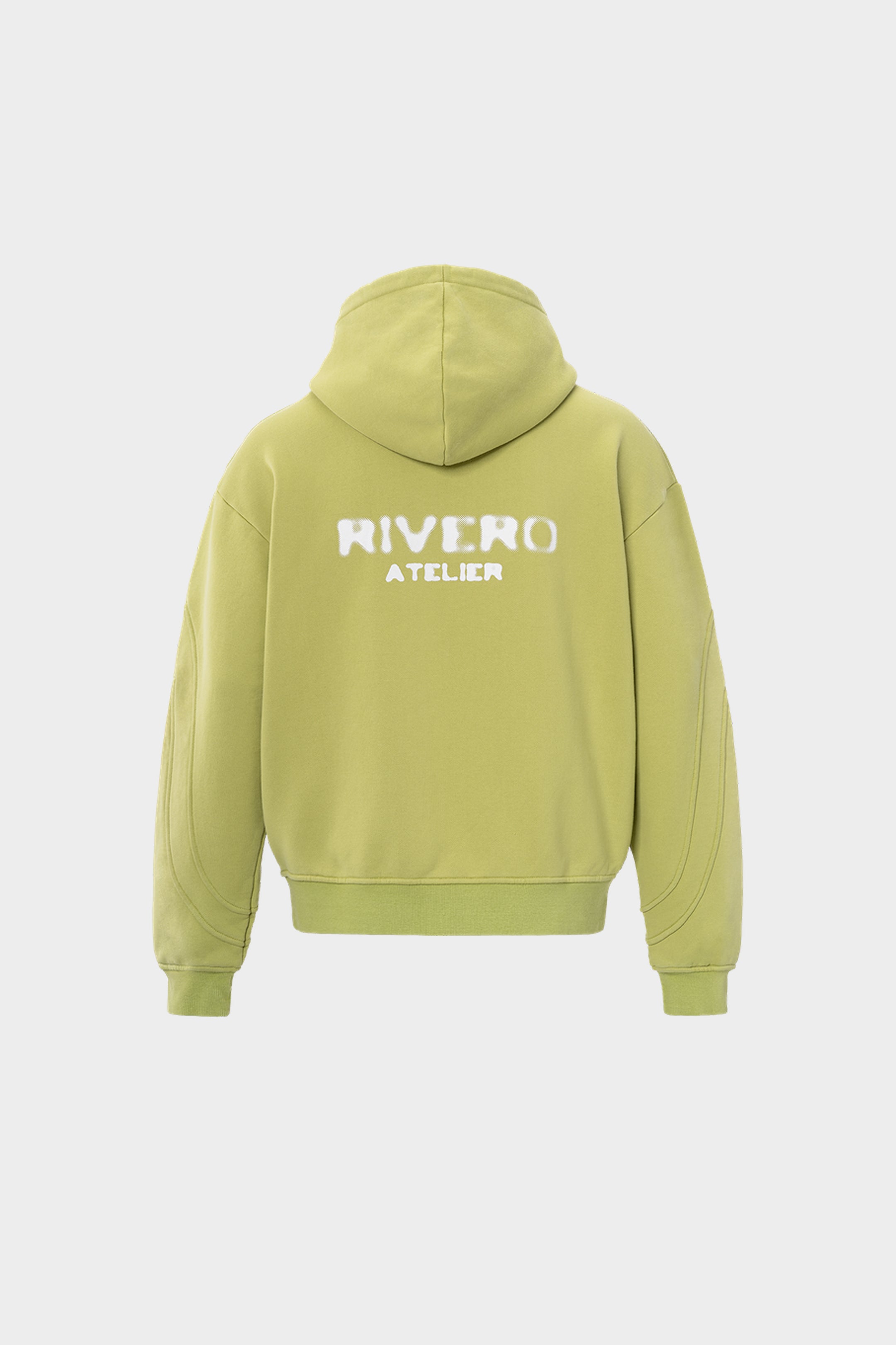ATELIER SIDE WASHED ZIP HOODIE GREEN