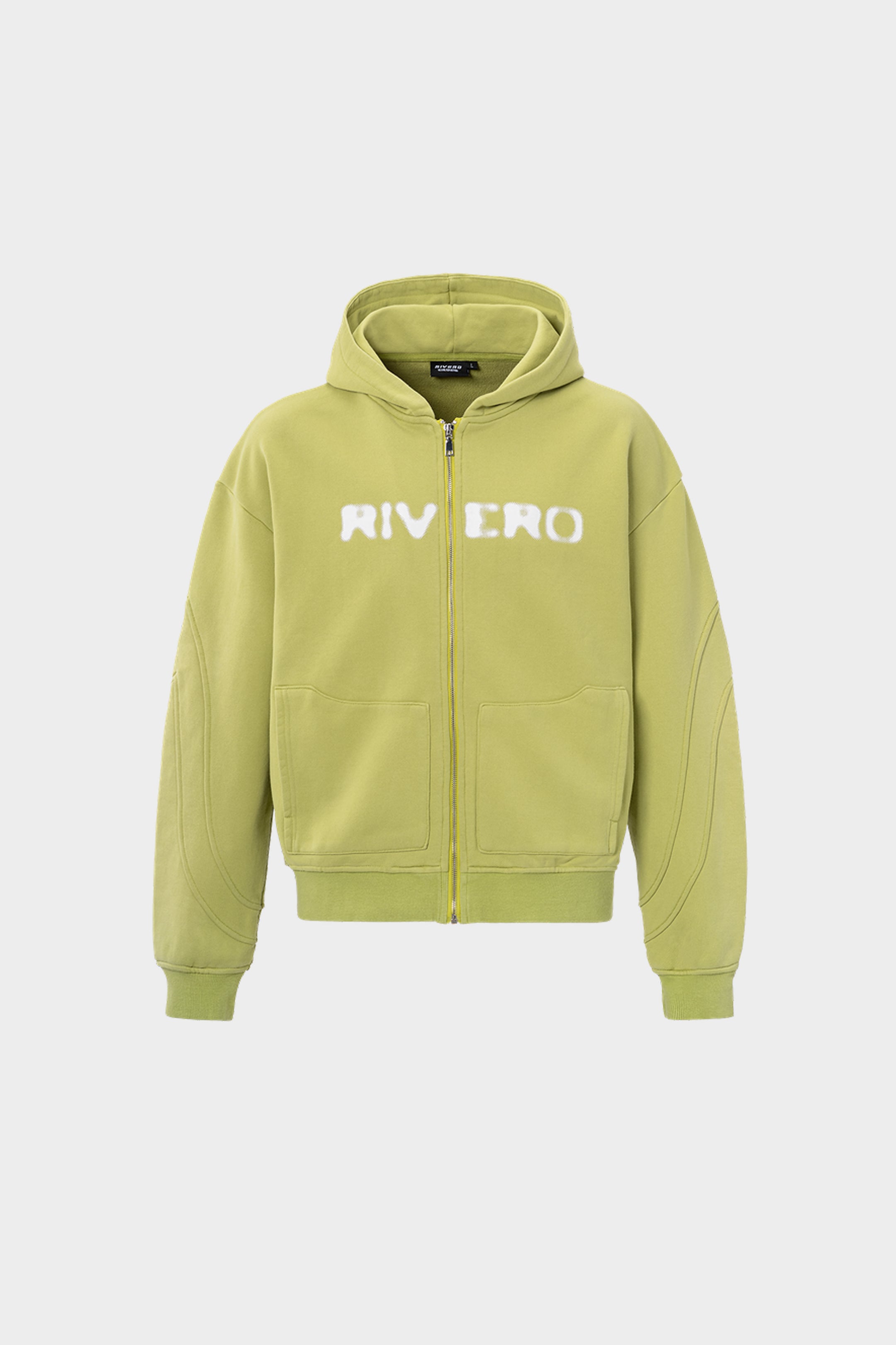 ATELIER SIDE WASHED ZIP HOODIE GREEN