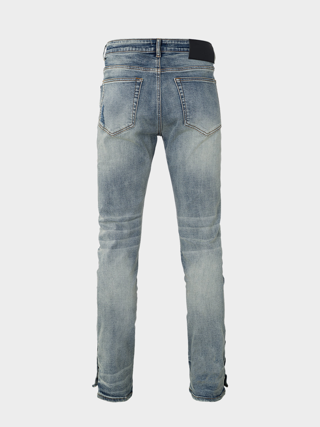 BUTTON RIPPED DENIM JEANS